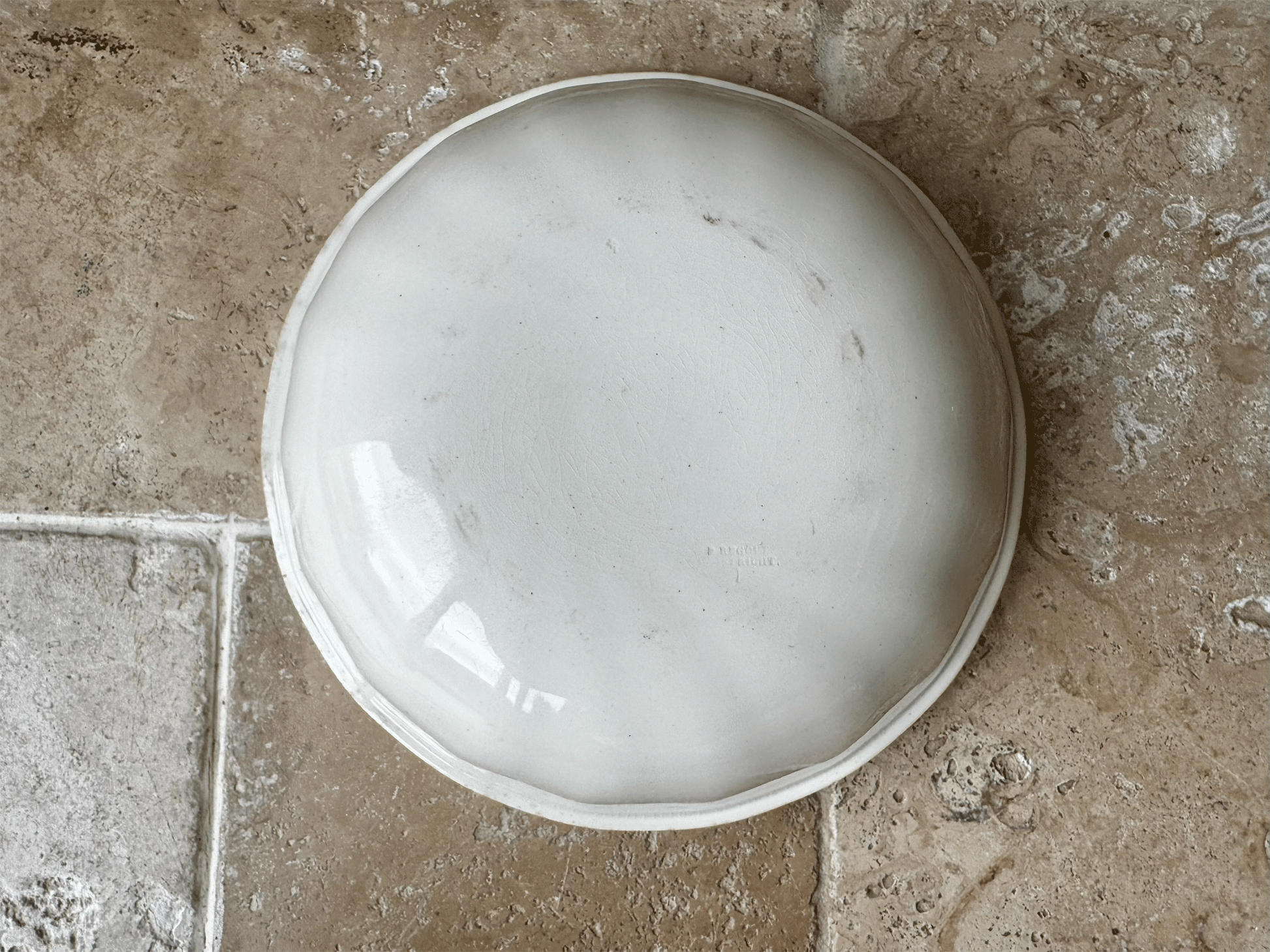 antique plain white ironstone extra large fluted bundt style cake mould