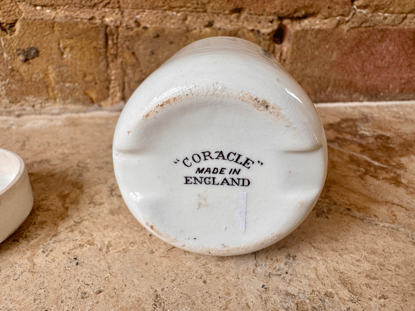 antique edwardian white ironstone coracle butter pot picnic dish