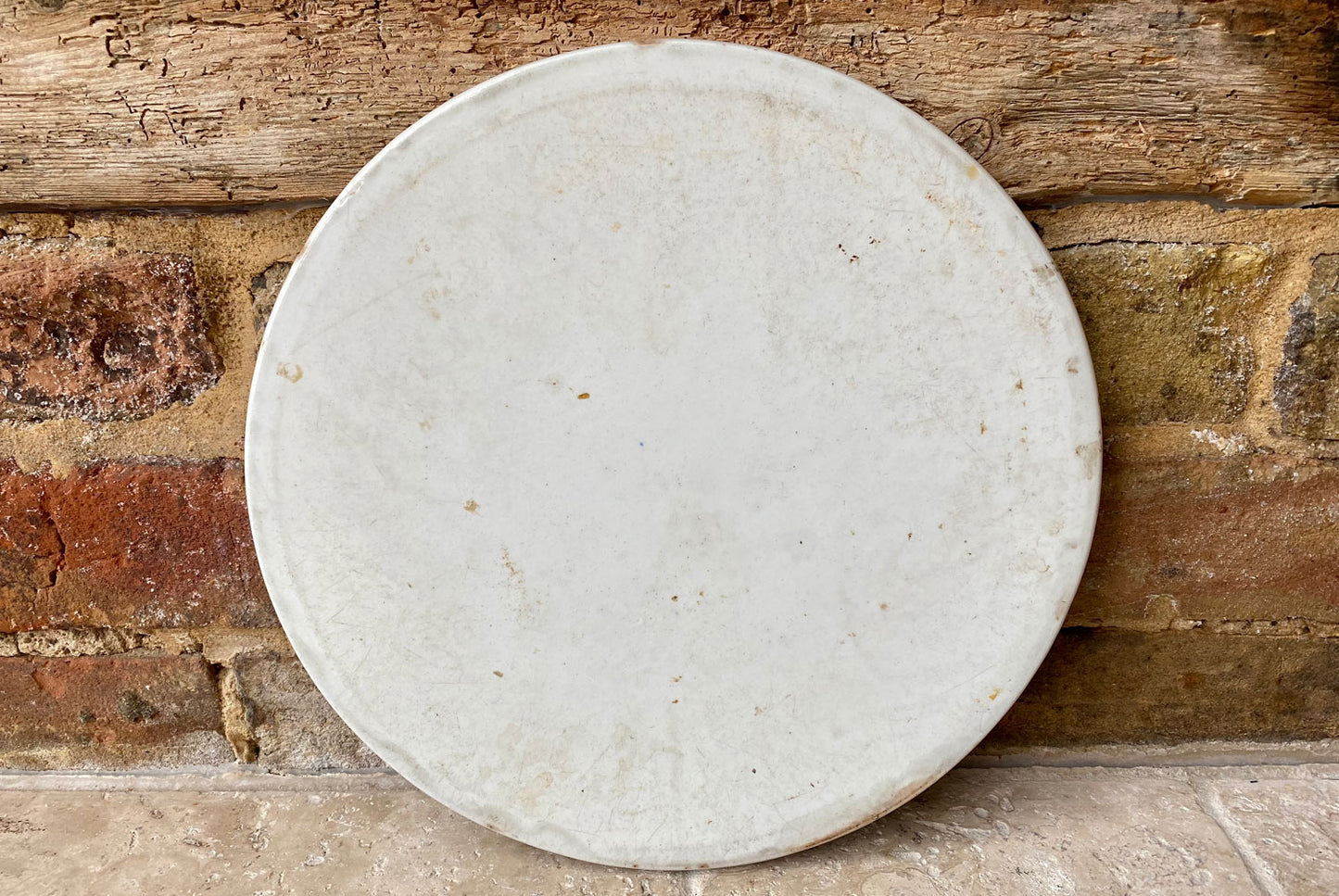 antique edwardian large white ironstone advertising scale plate cheese platter day millward birmingham