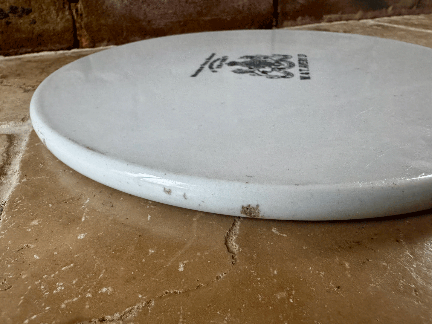 large antique edwardian rare white ironstone scale plate black transferware advertising w t avery