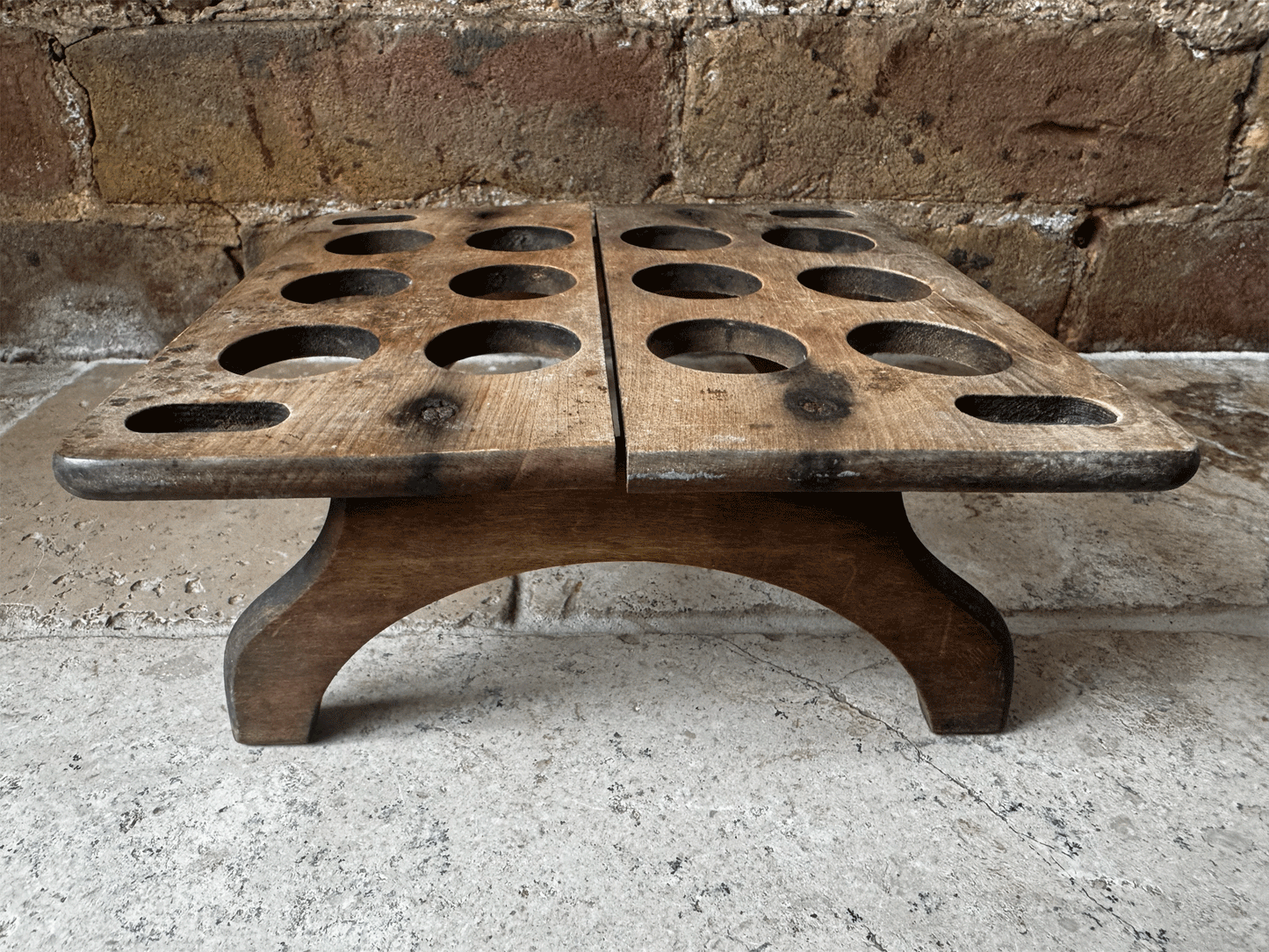 antique english edwardian rare treen wooden stackable square egg rack one dozen eggs