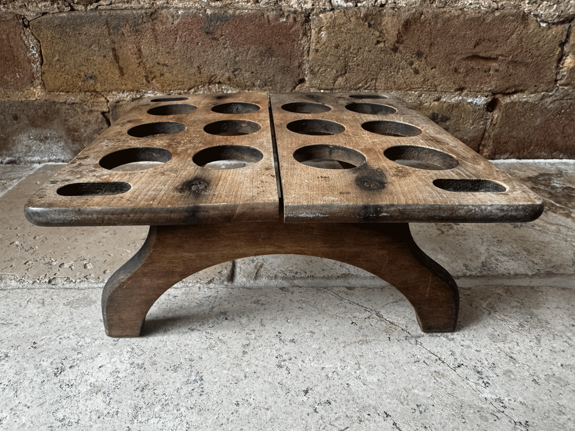 antique english edwardian rare treen wooden stackable square egg rack one dozen eggs