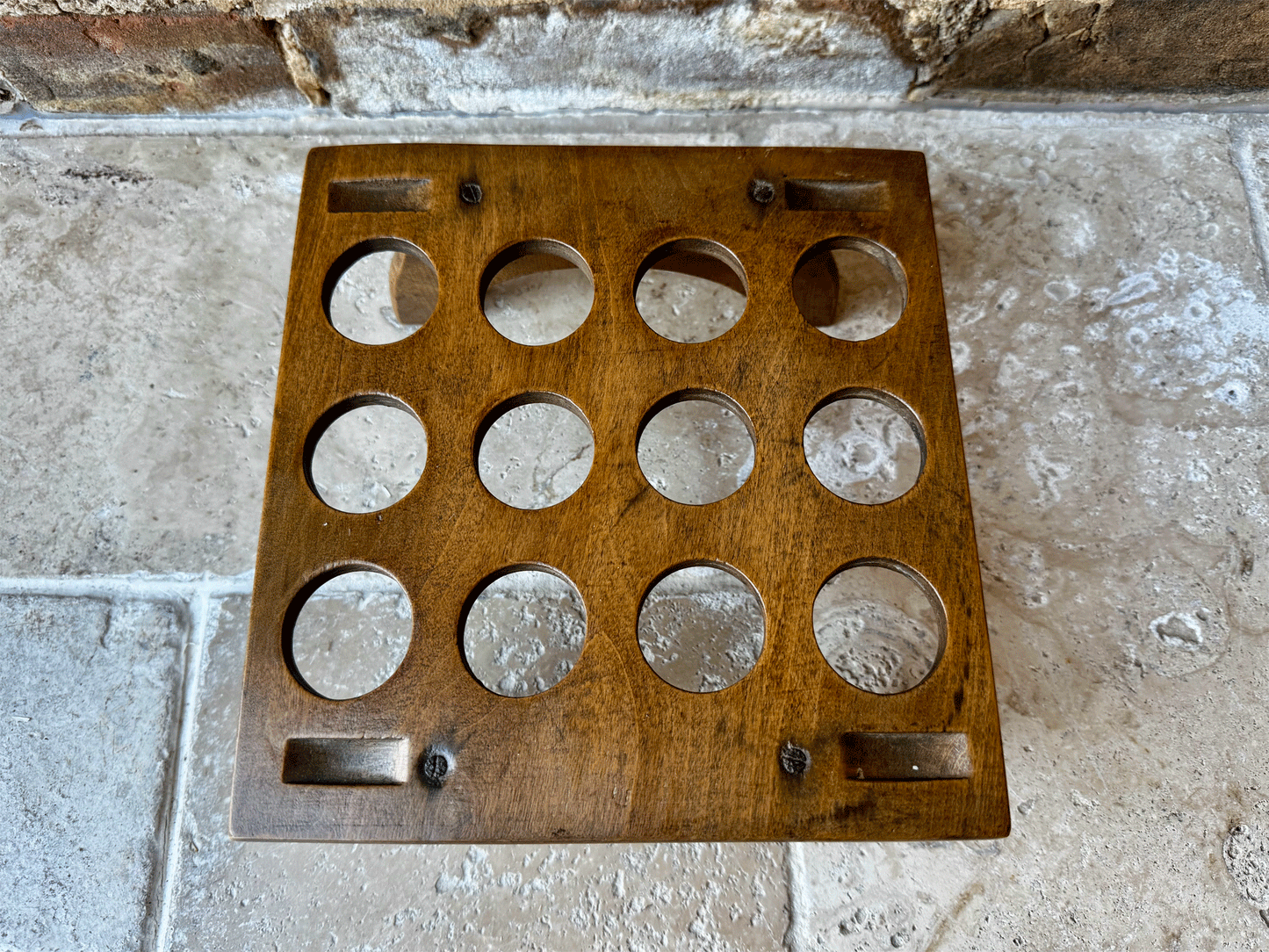 antique victorian rare small stackable treen wooden egg rack one dozen eggs