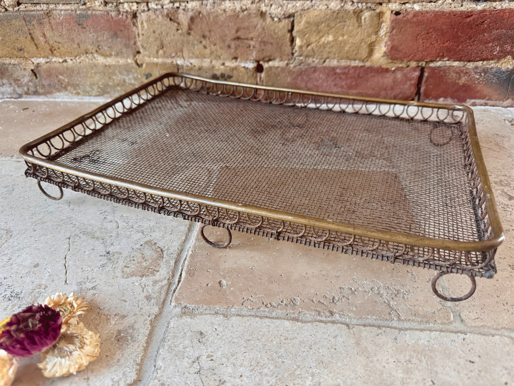 rare antique victorian large wirework bar loop topped cake cooling rack