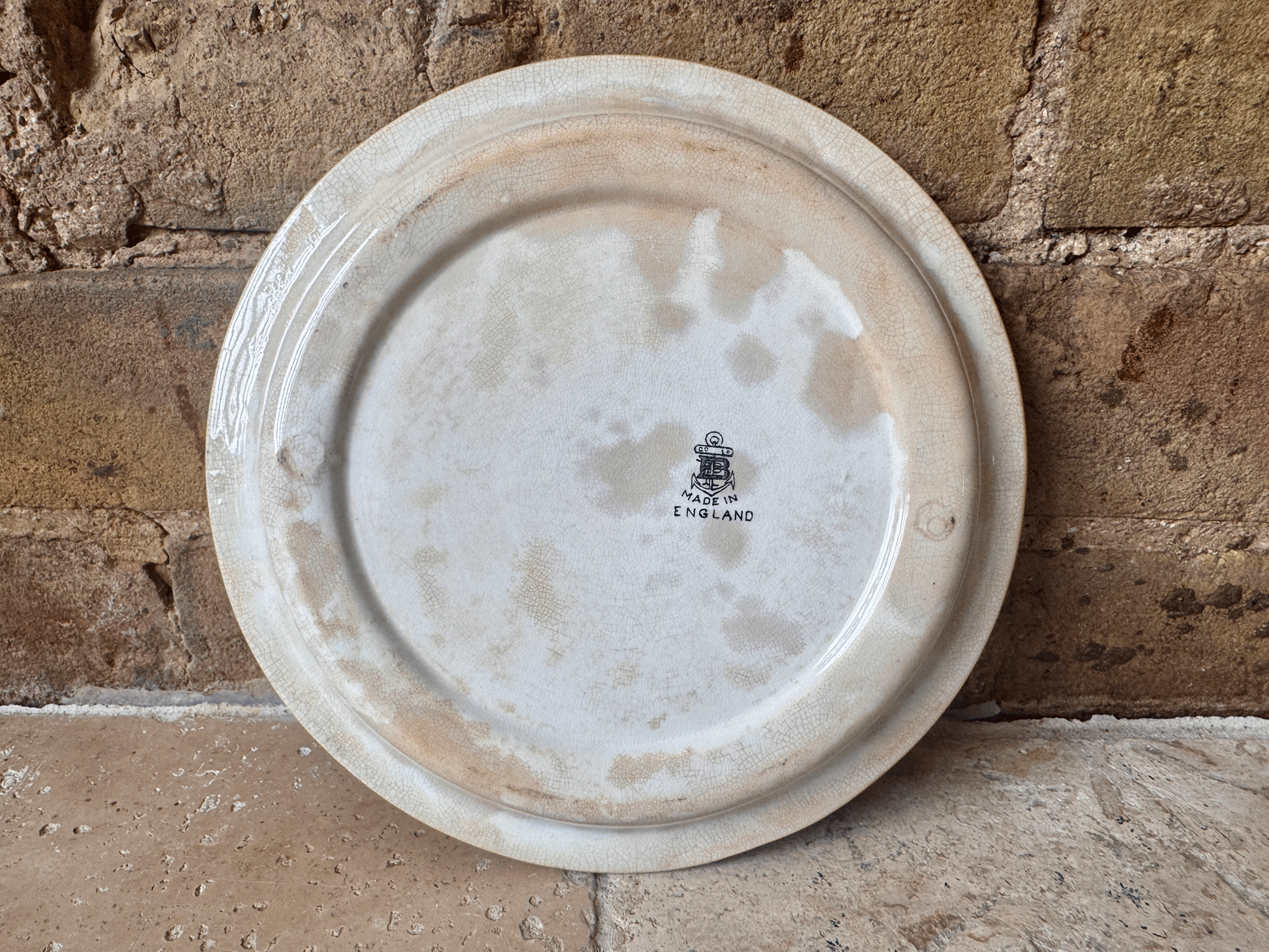 antique edwardian white ironstone stained brown polson paisley flour advertising shortbread mould