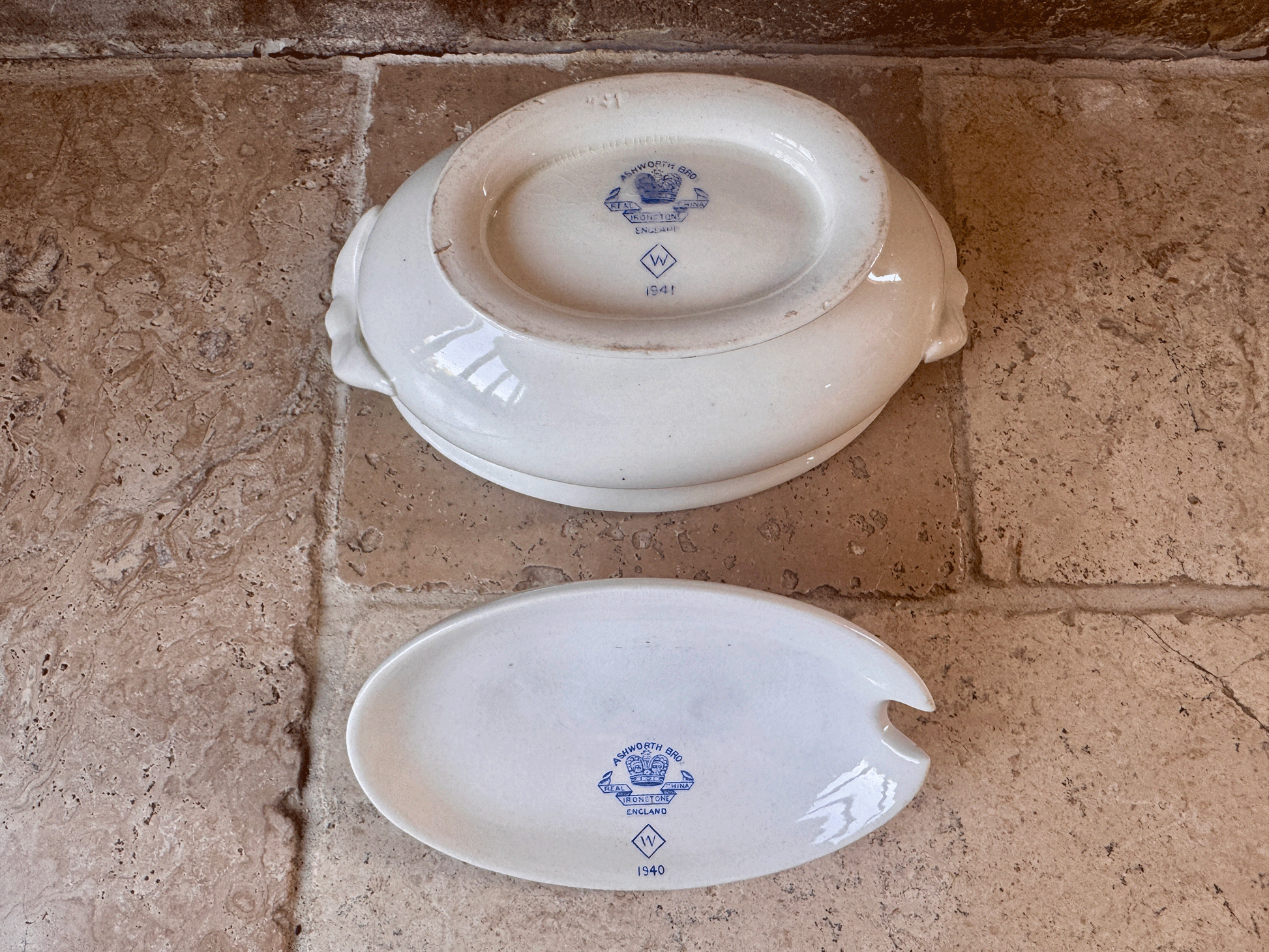 rare antique white ironstone ashworth bros serving tureen dish king george vi cypher monogram royal household memorabilia