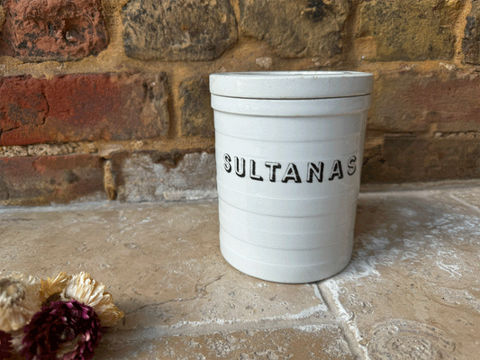 antique 1930s rare maling white ironstone banded kitchen storage jar canister maling