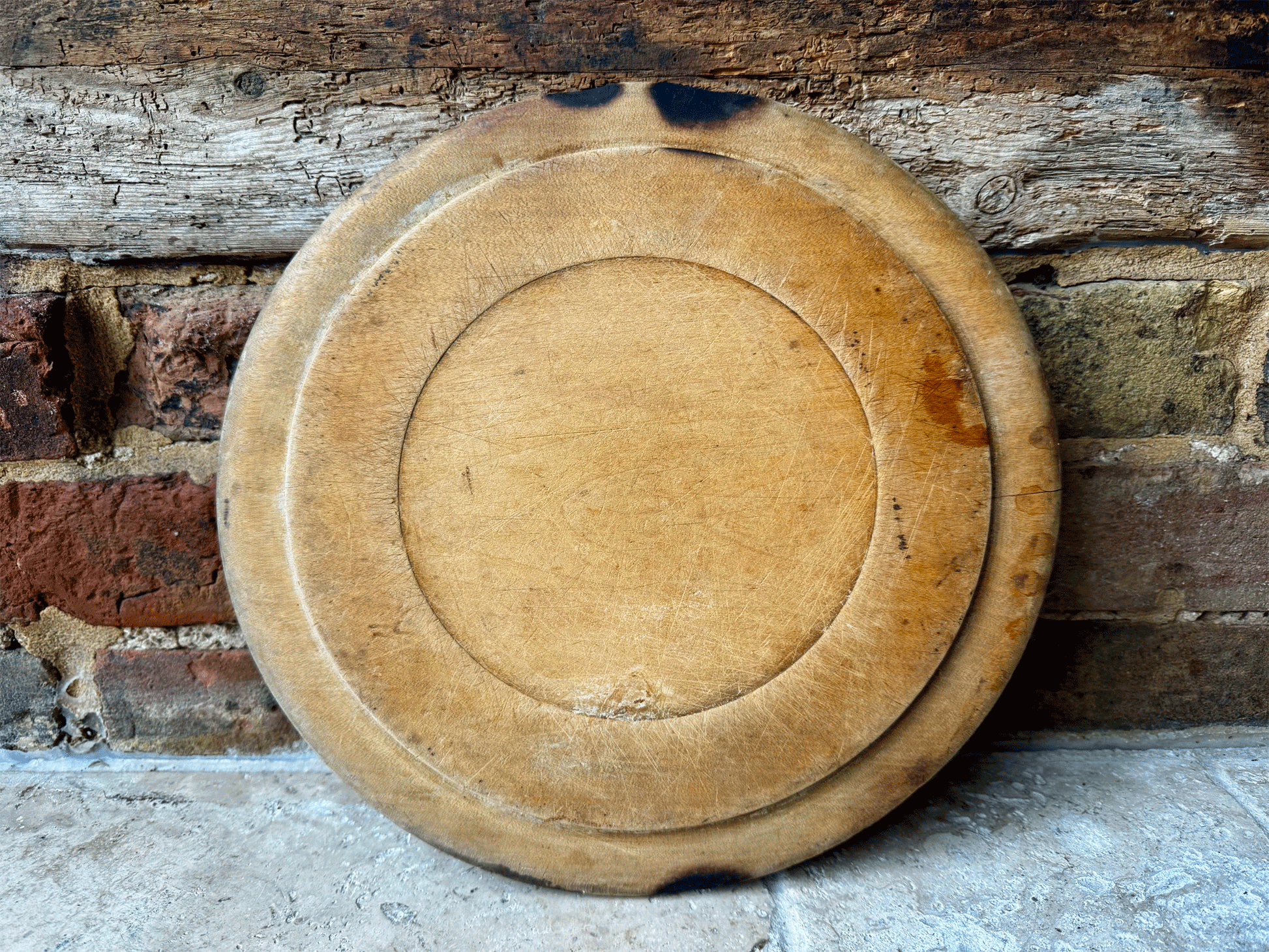 large antique victorian deeply carved wedding bread board ivy wheat barley rosettes