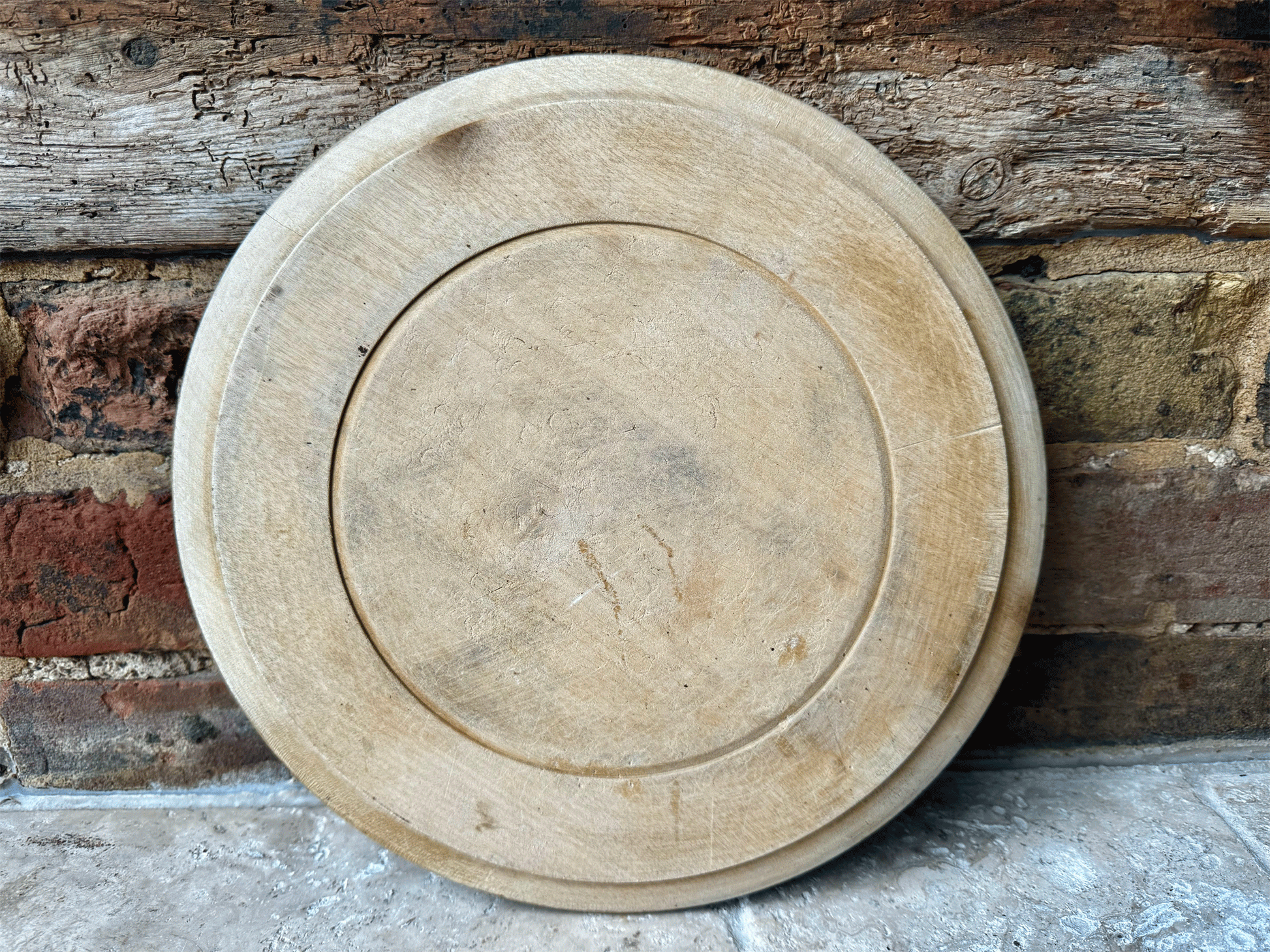 antique english carved wooden treen breadboard rosettes