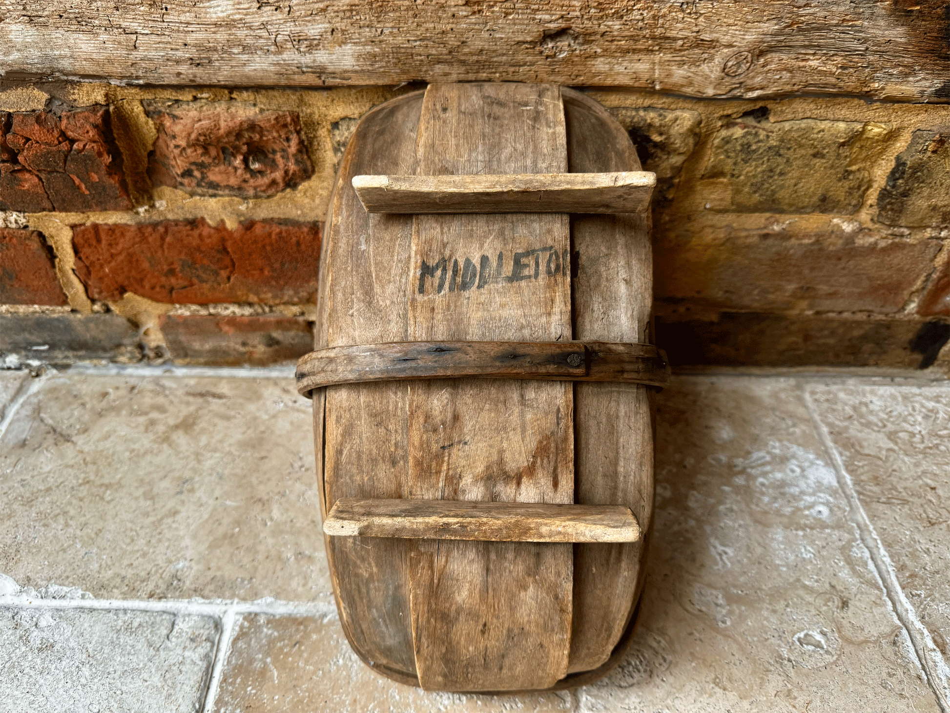 antique english wooden treen small sussex trug