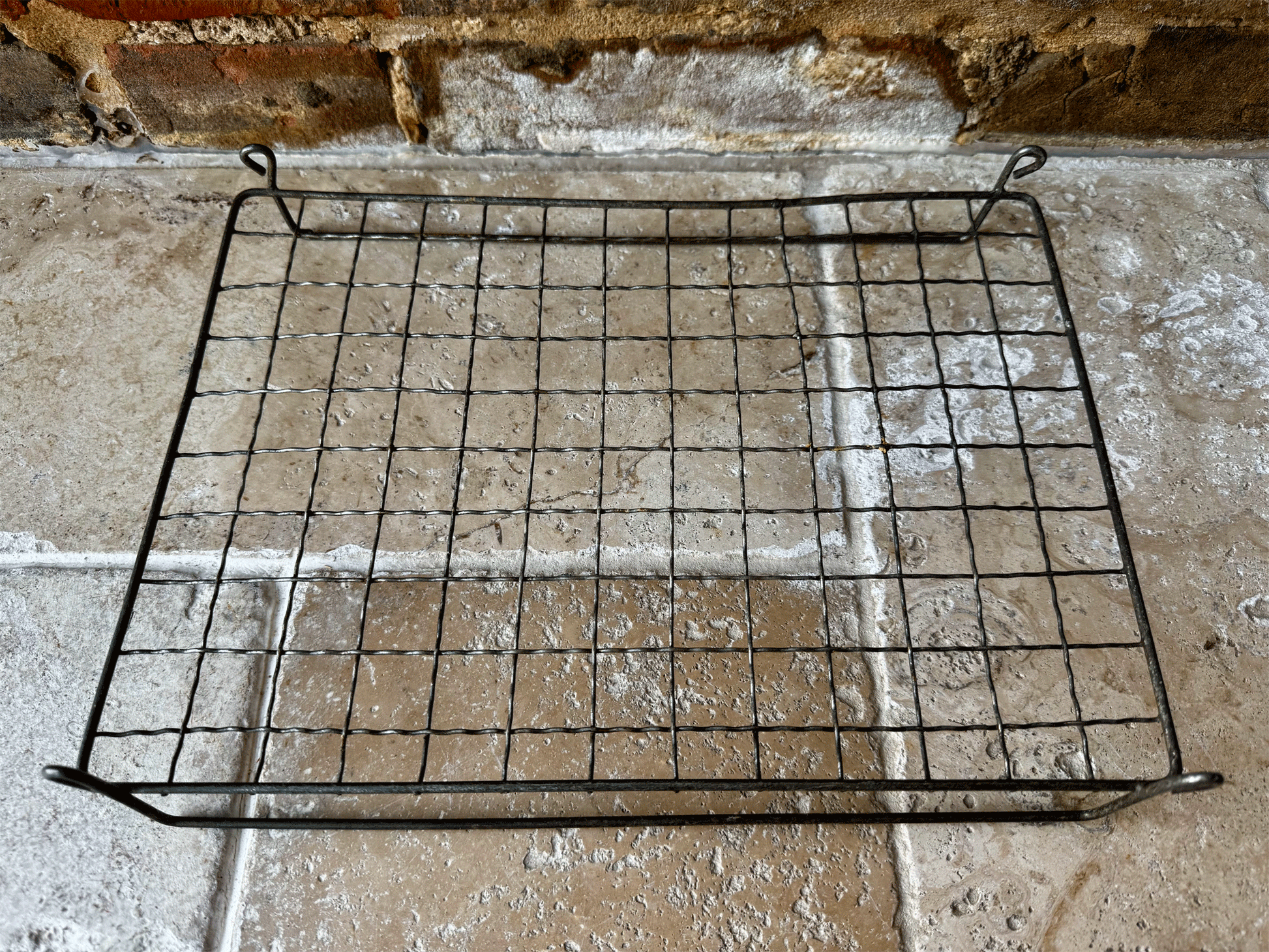 antique english early 20th century wirework cooling rack raised protective bar