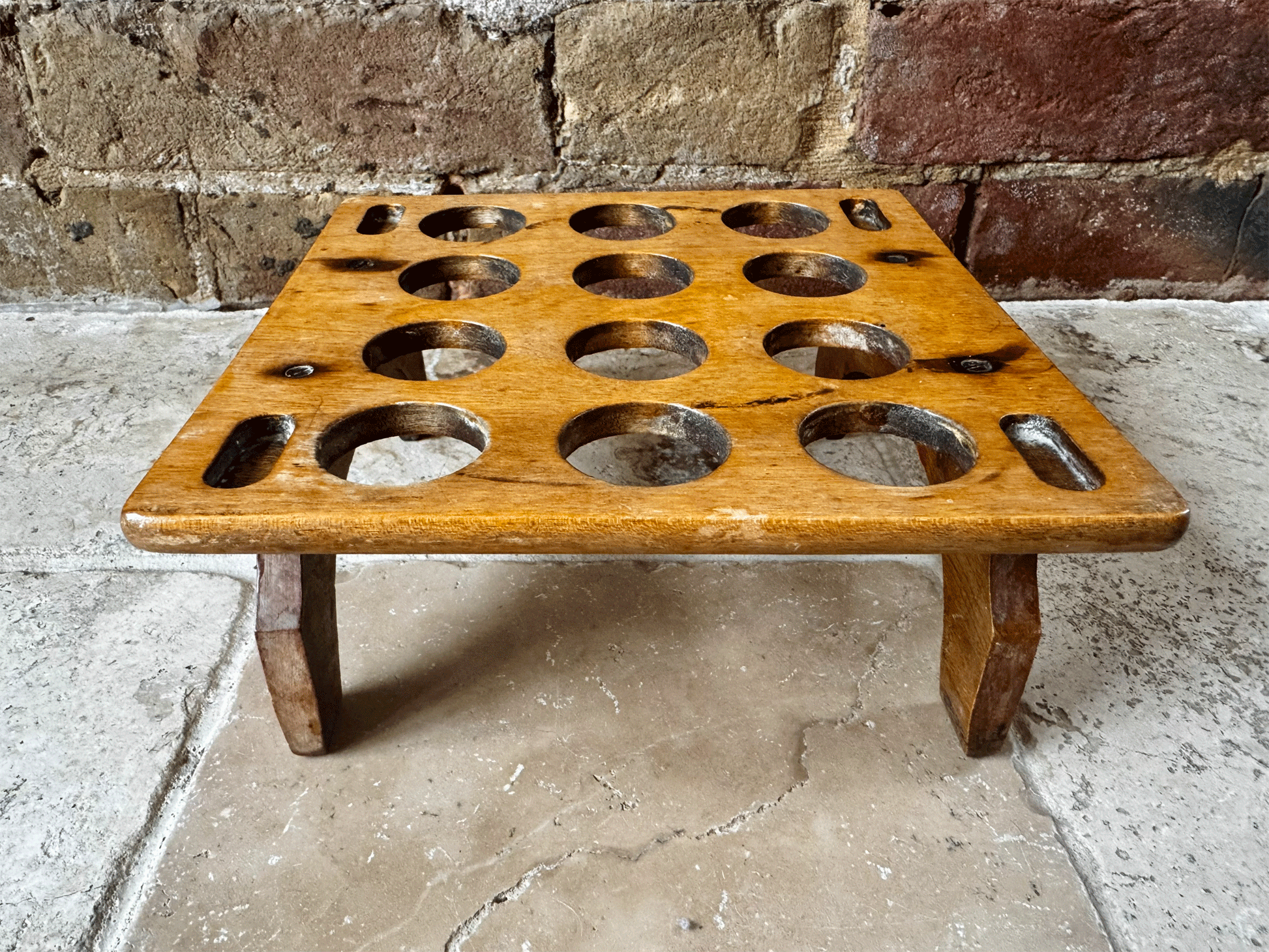 antique english edwardian stackable treen wooden egg rack one dozen twelve eggs