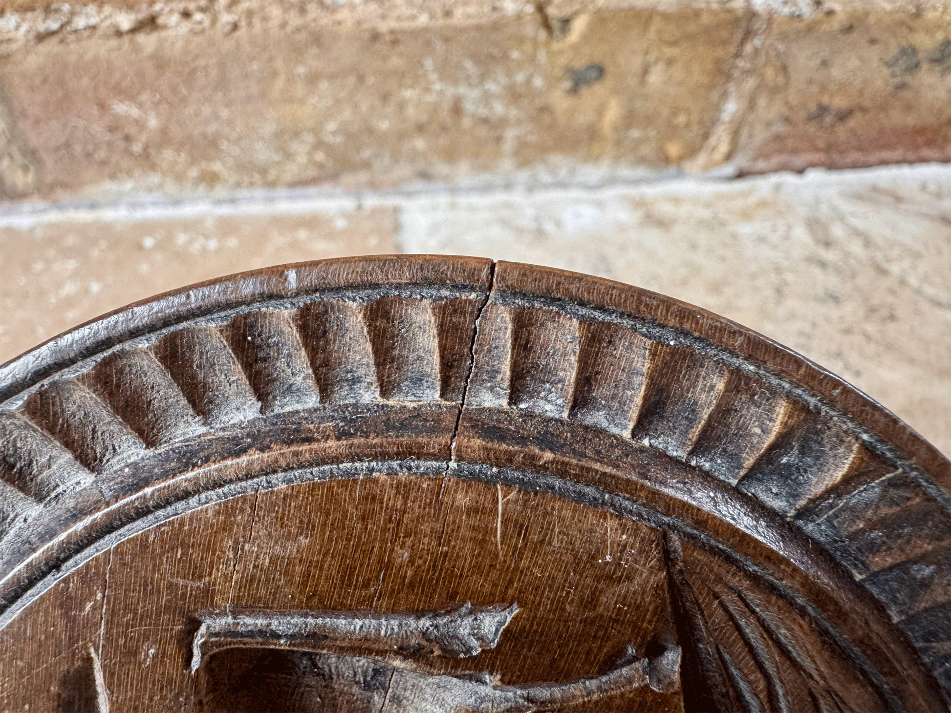 antique english large wooden treen victorian butter stamp grazing cow gate