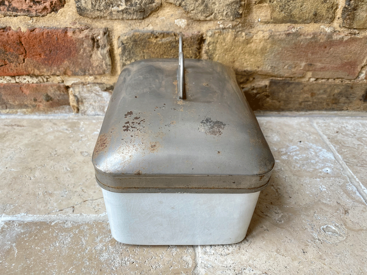 antique edwardian rare large white ironstone picnic box sandwich coracle