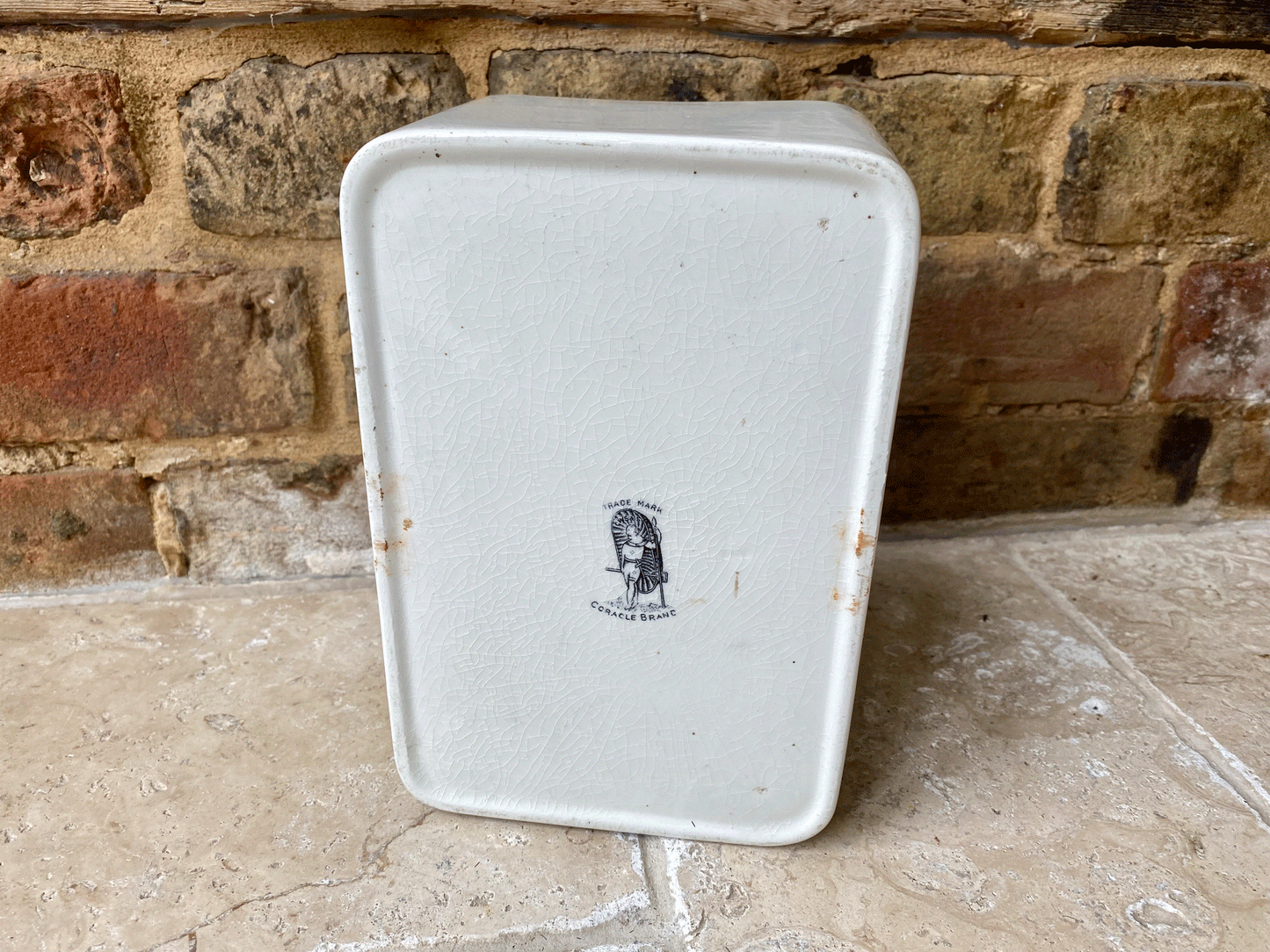 antique edwardian rare large white ironstone picnic box sandwich coracle