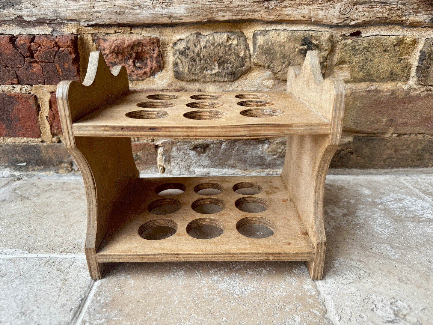 antique english treen wooden two tiered egg rack 18 eggs