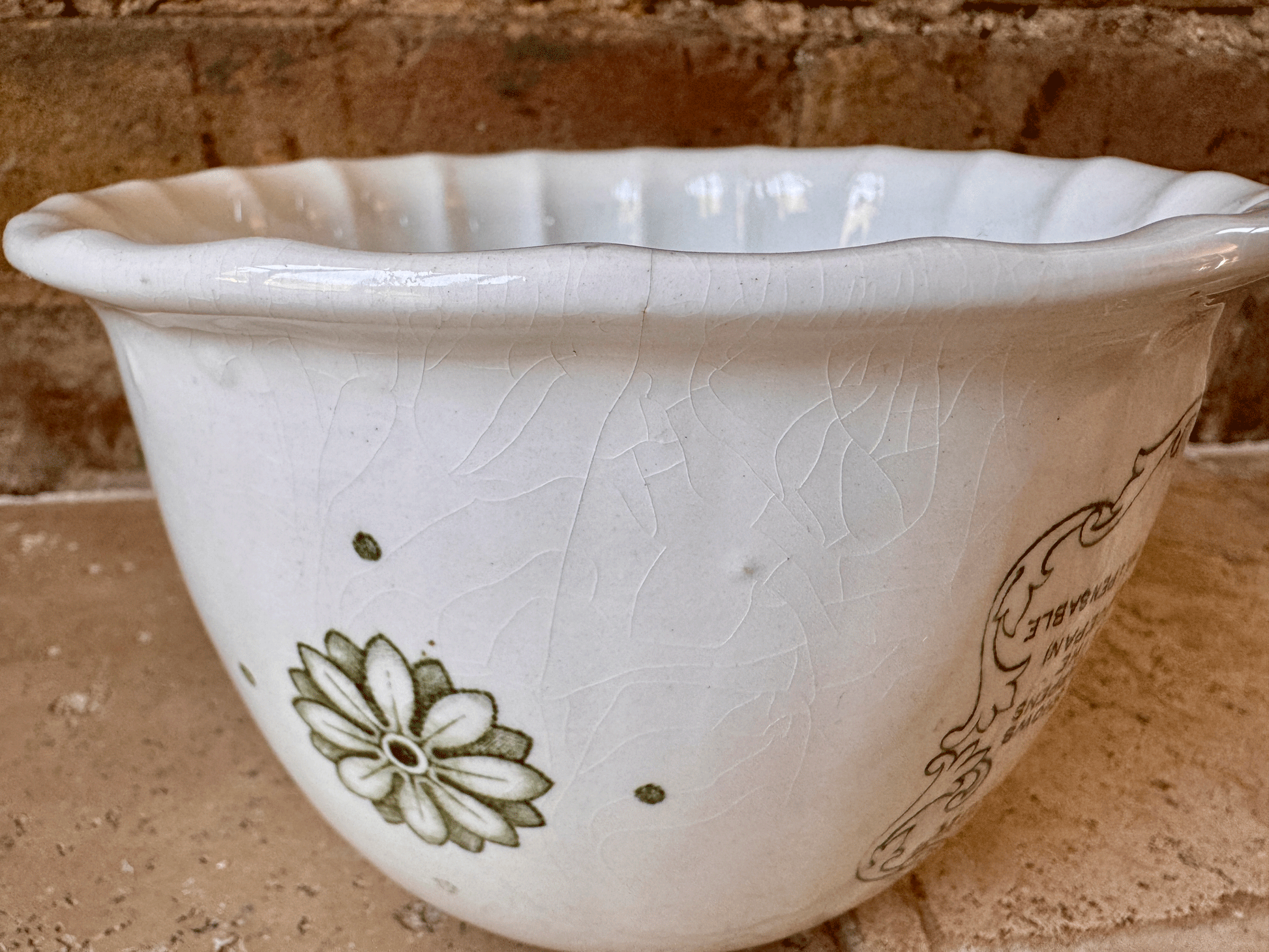 antique edwardian white ironstone green transferware rare advertising jelly mould grimwades paragon jelly mould
