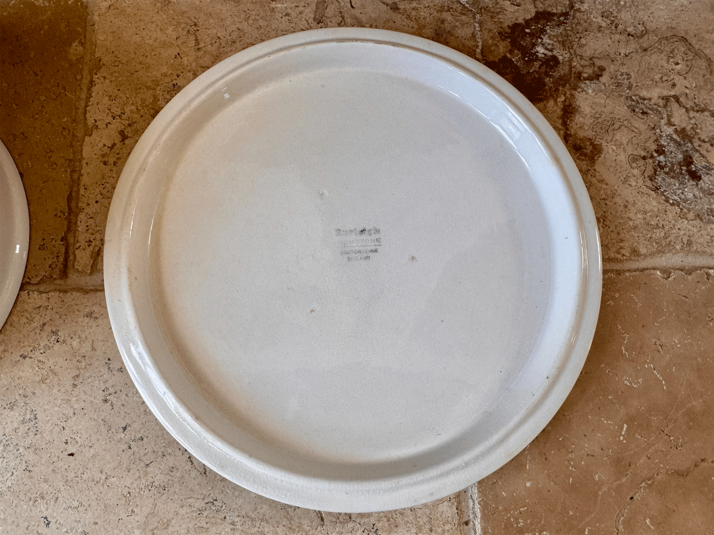 large vintage white ironstone burleigh cheese dome dish cloche 