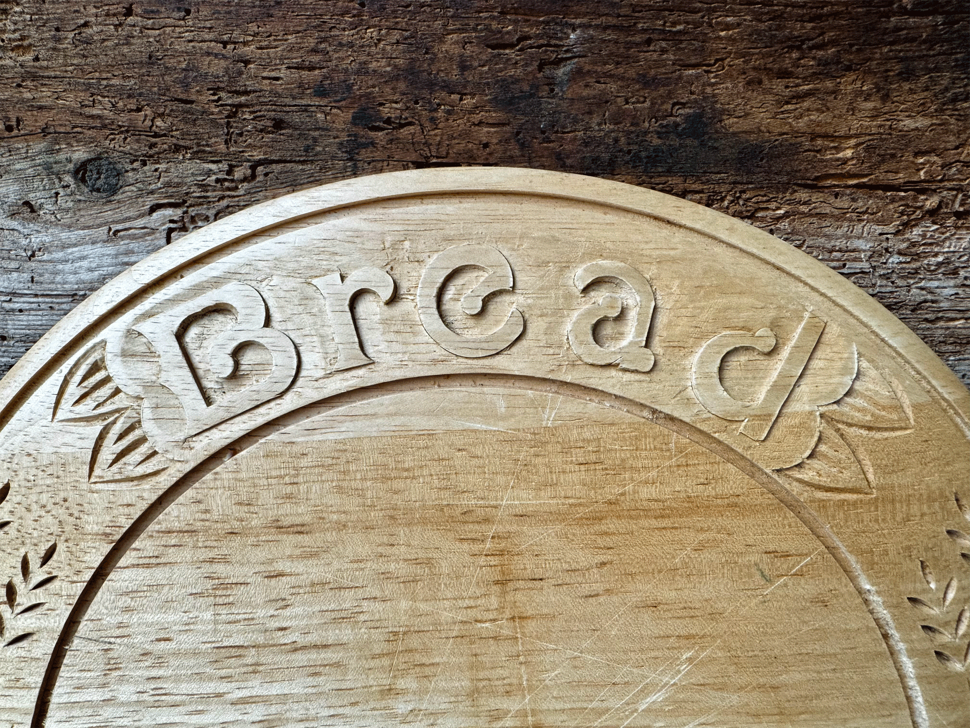 vintage mid century carved motto breadboard