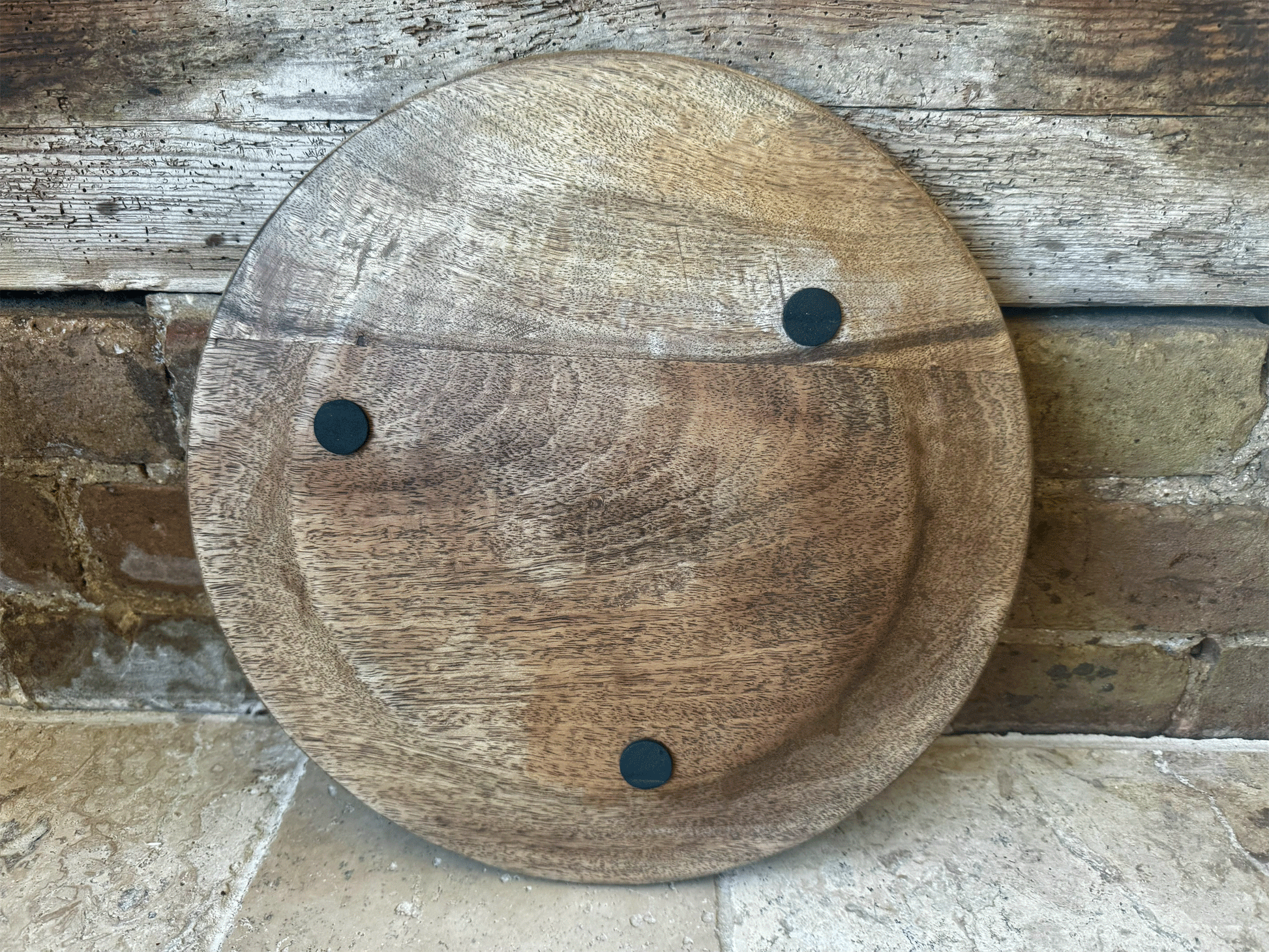 vintage english carved treen wooden bread board platter plate geometric design pattern