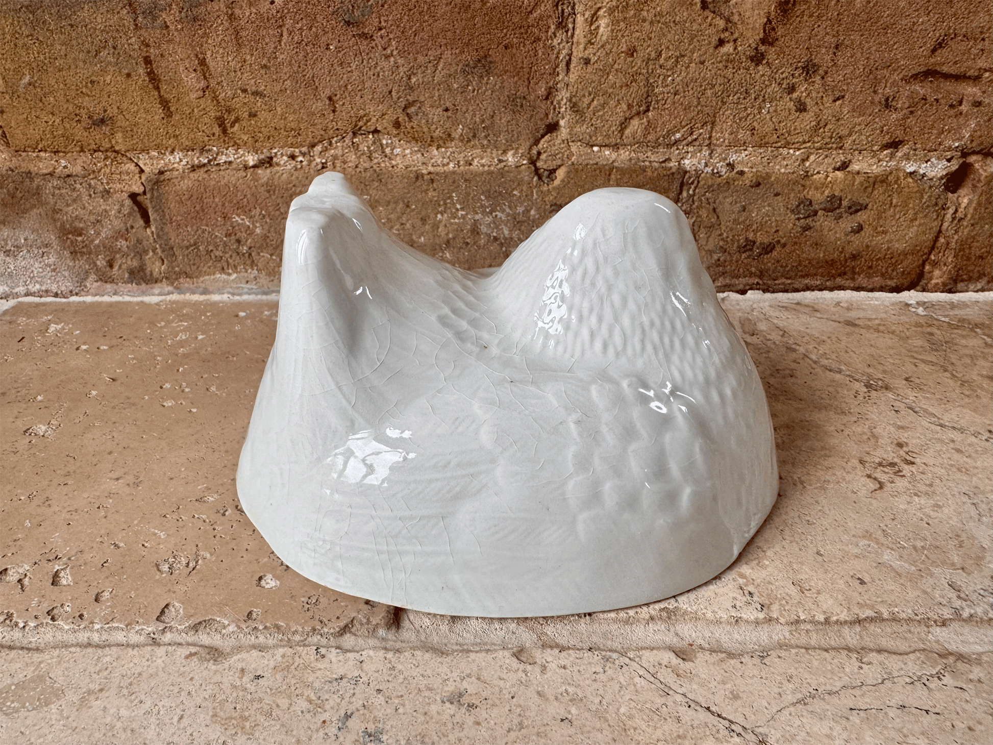 antique english white ironstone figural chicken jelly mould greens newstyle jellies advertising