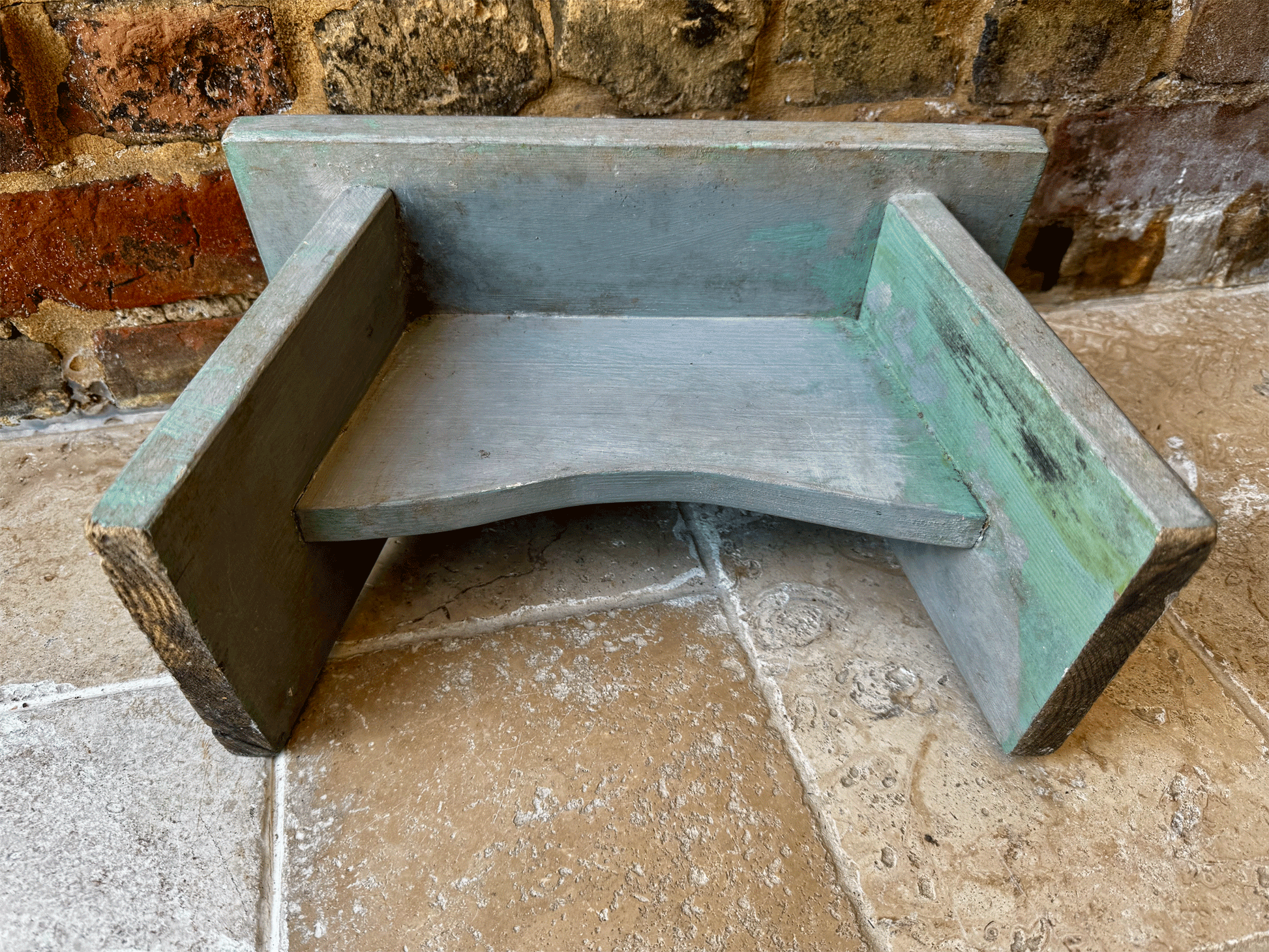 vintage english rustic farmhouse style shabby chic hand painted foot stool chicken rooster