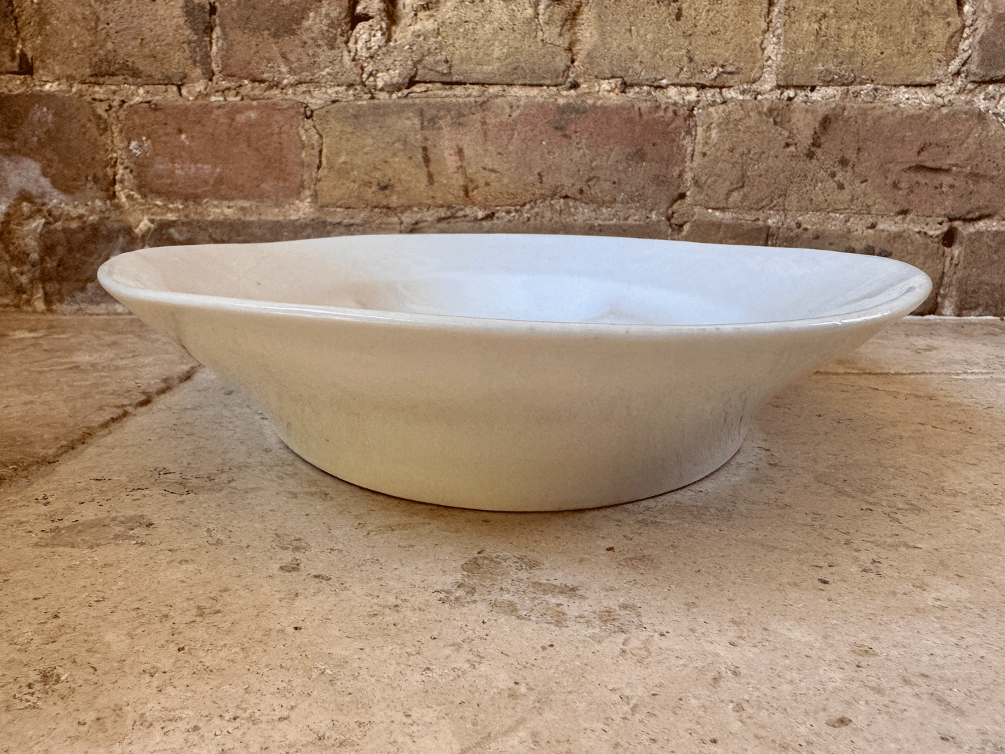 large vintage plain white ironstone carving platter meat plate
