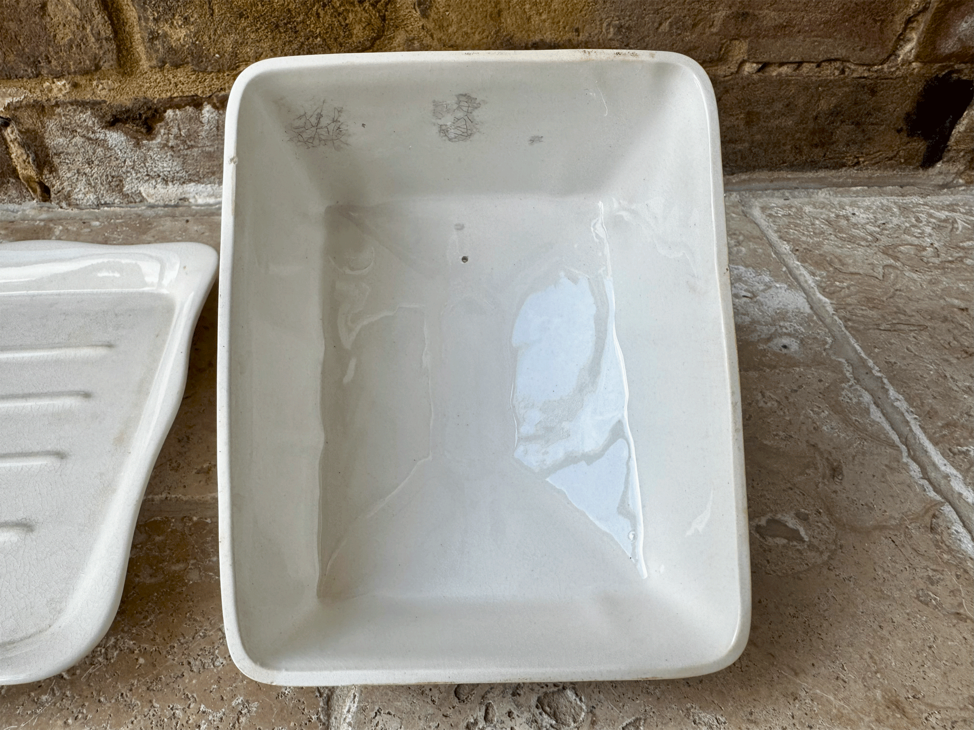 vintage english plain white ironstone lidded cheese butter dish grimwades