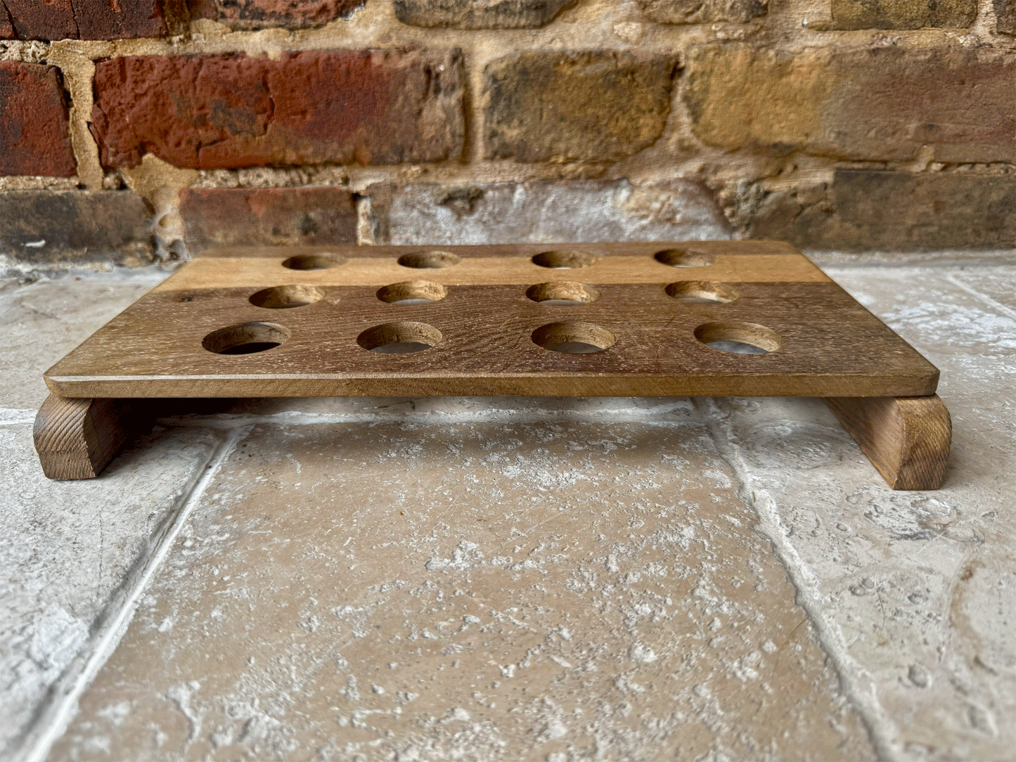 vintage english wooden treen egg tray rack one dozen eggs