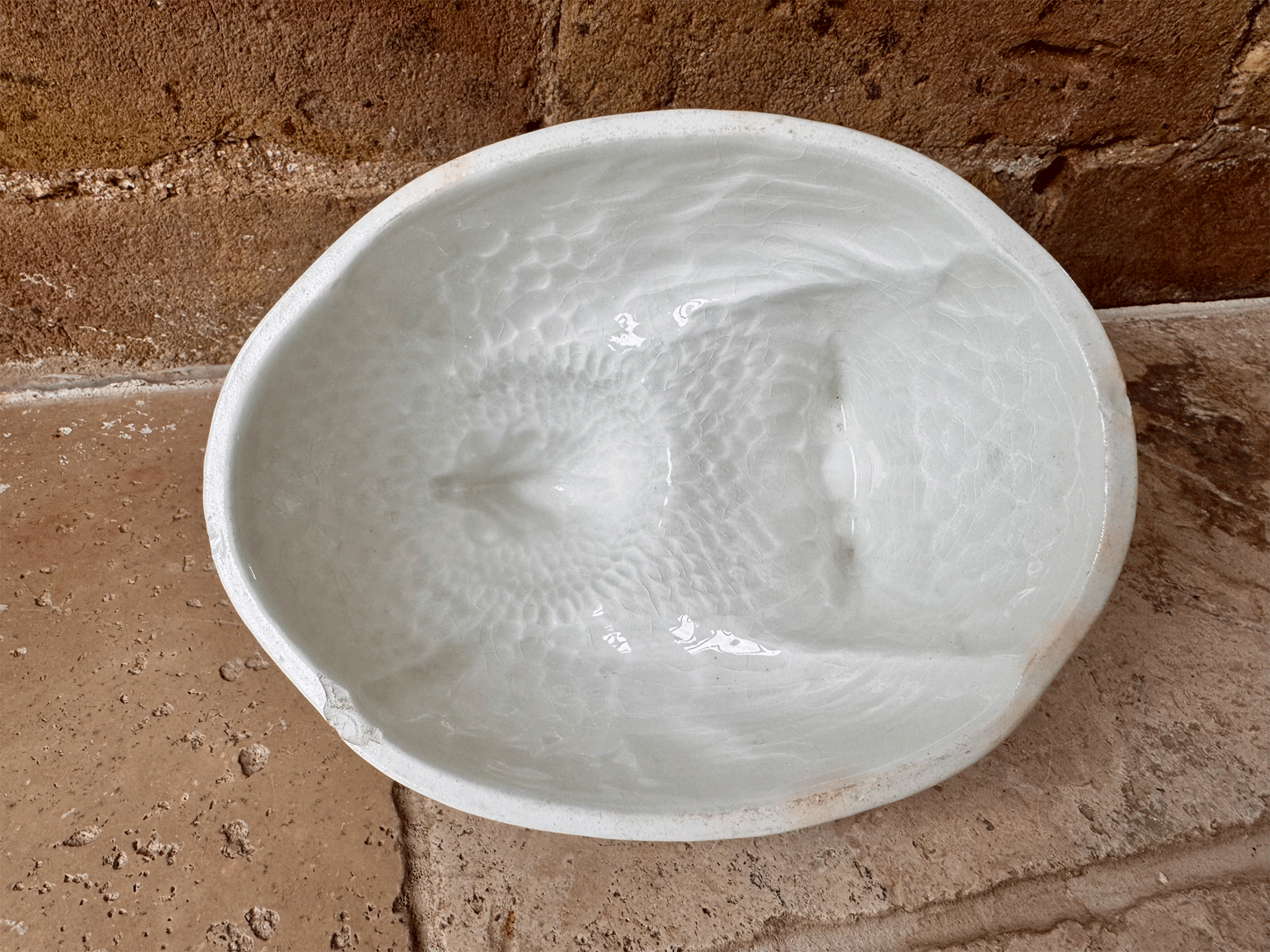 antique english white ironstone figural chicken jelly mould greens newstyle jellies advertising