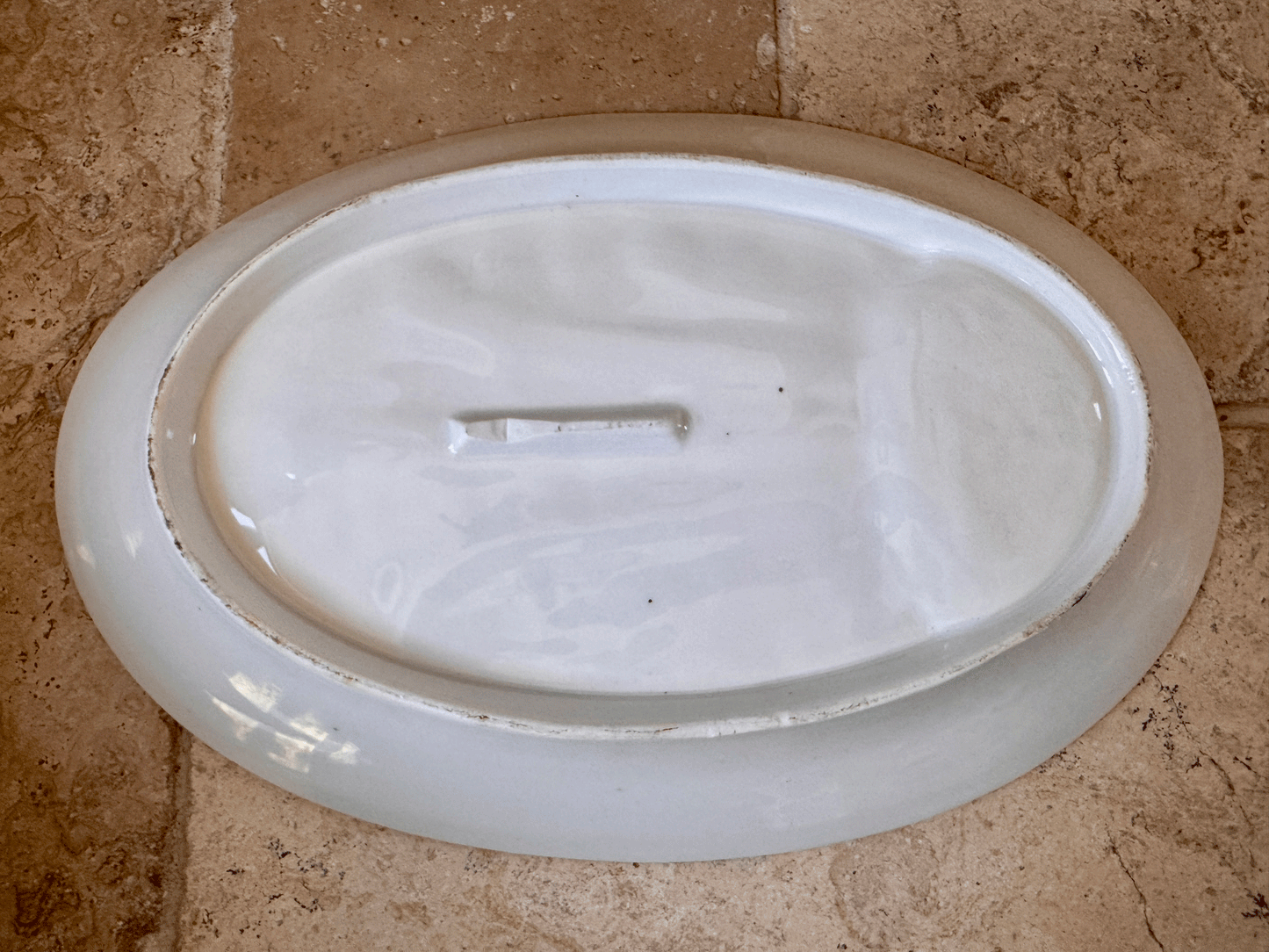 large vintage plain white ironstone carving platter meat plate
