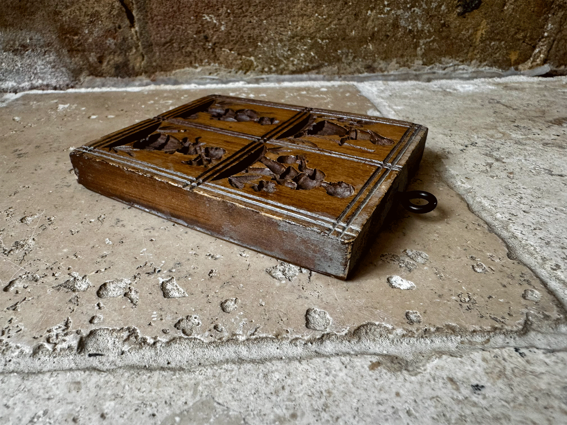 vintage european german carved biscuit sugar mould old fashioned 19th century family