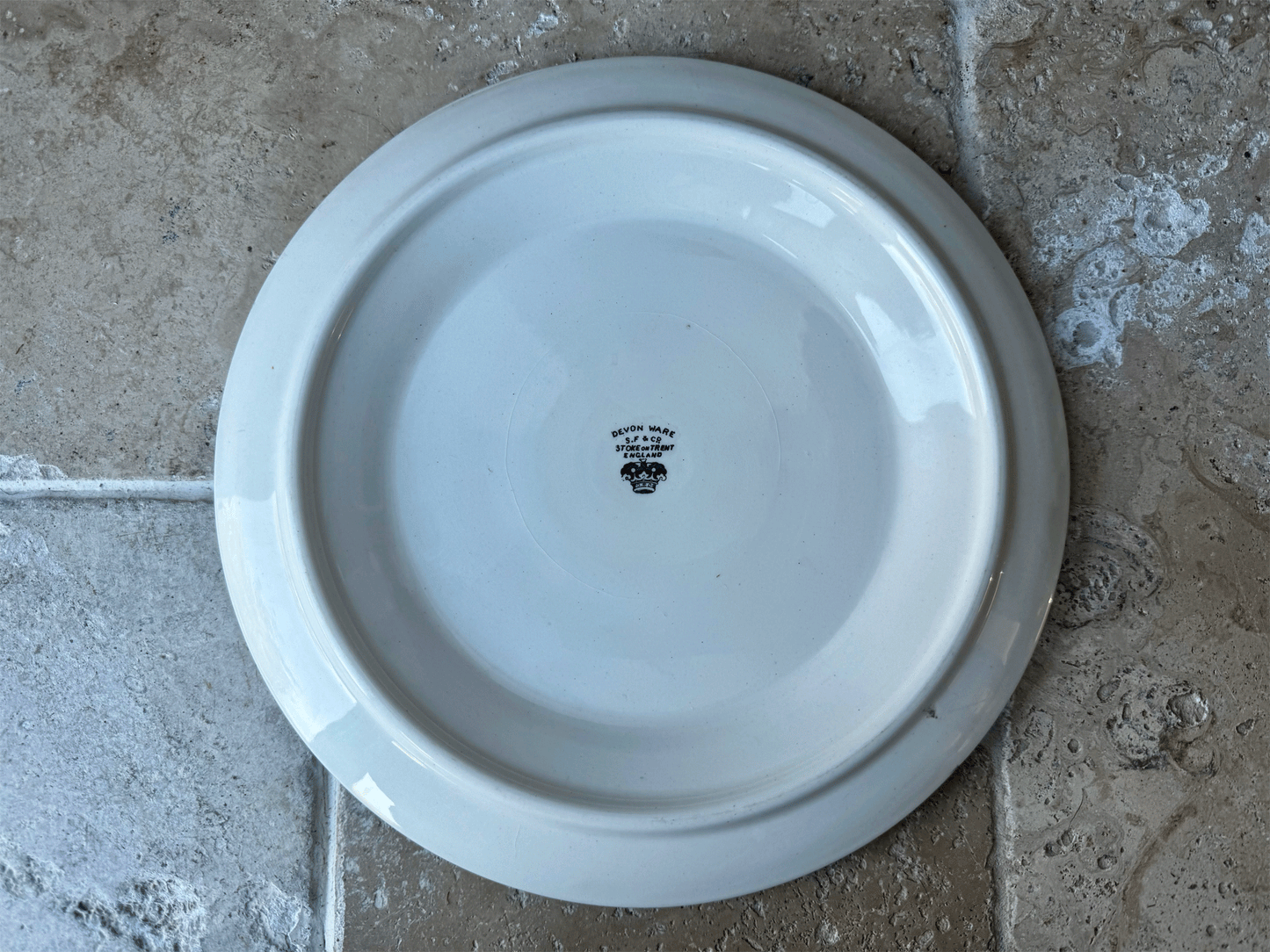 antique fieldings white ironstone english tongue dish