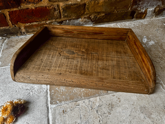 antique 19th century heavy oak french chopping herb board