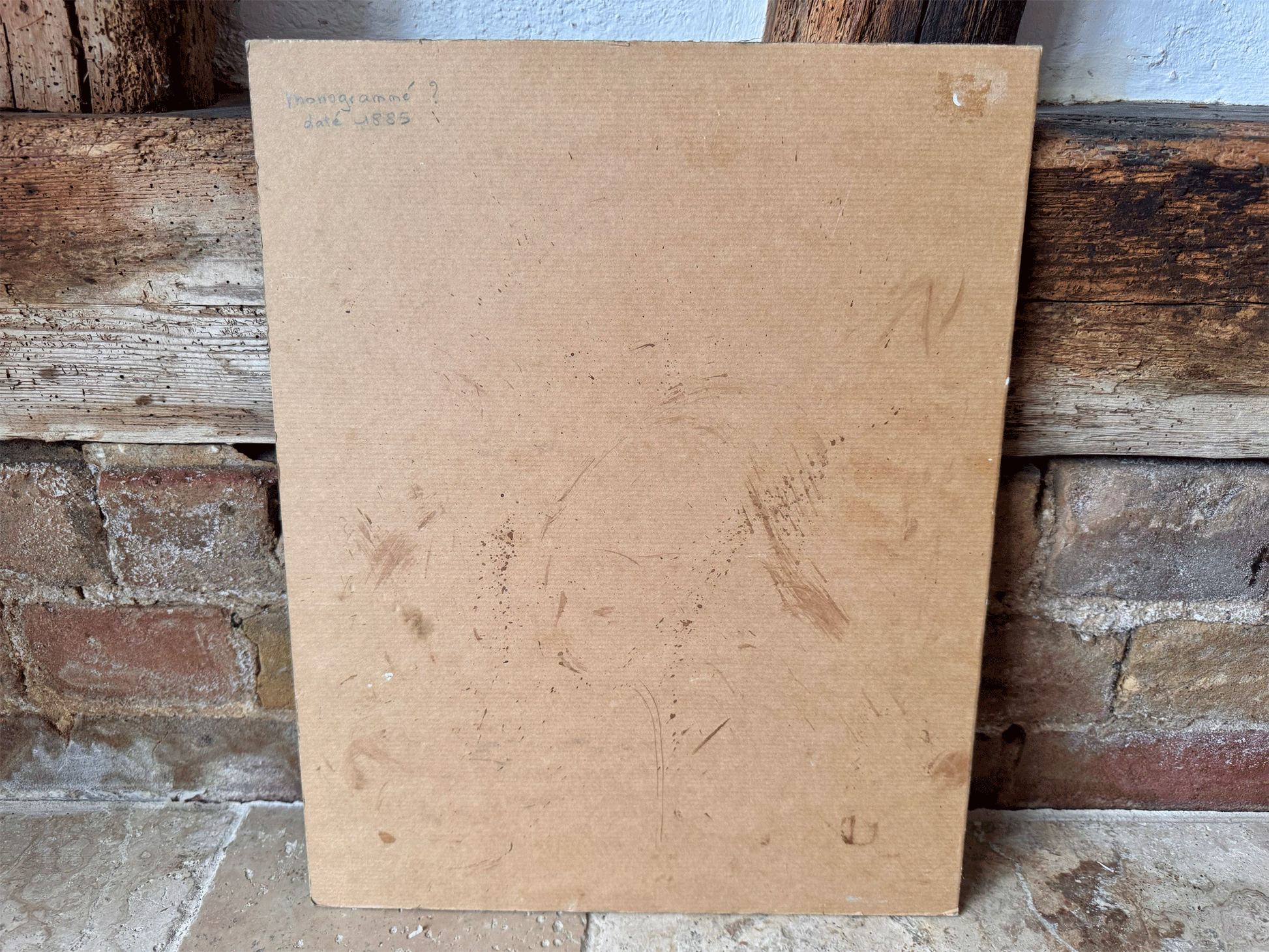 antique french 19th century 1800s woman lady portrait oil board moody tones signed dated