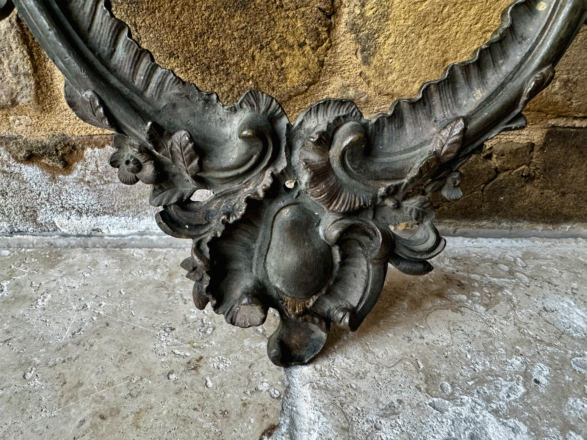 antique french 1800s 19th century decorative brass wall plaque hanging