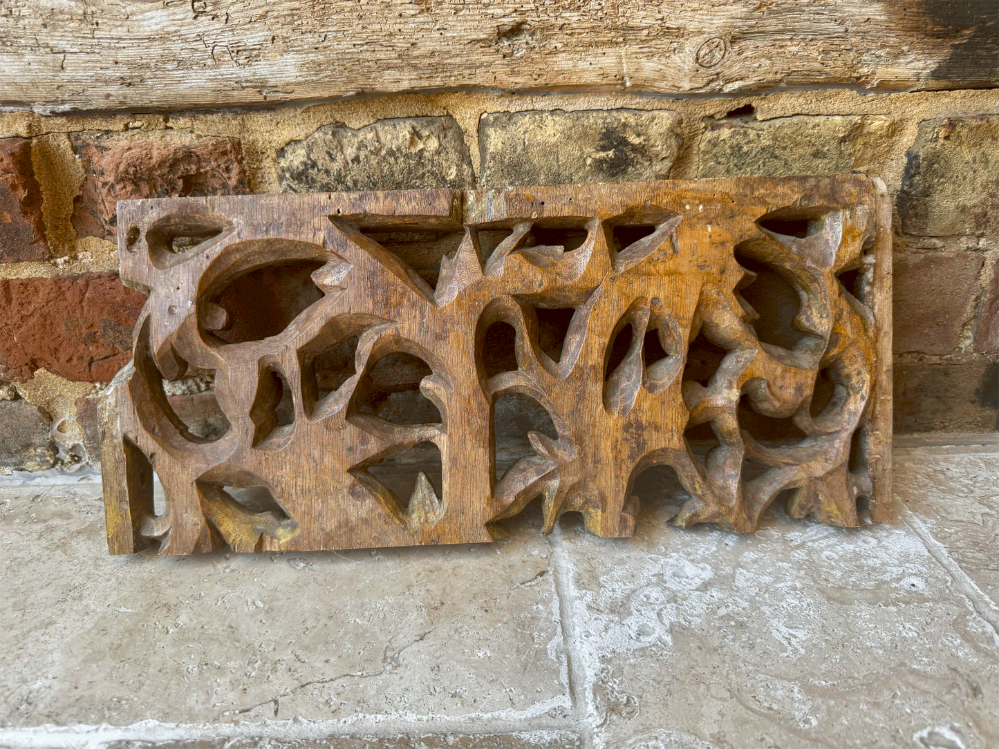 18th Century Deeply Carved French Wooden Panel