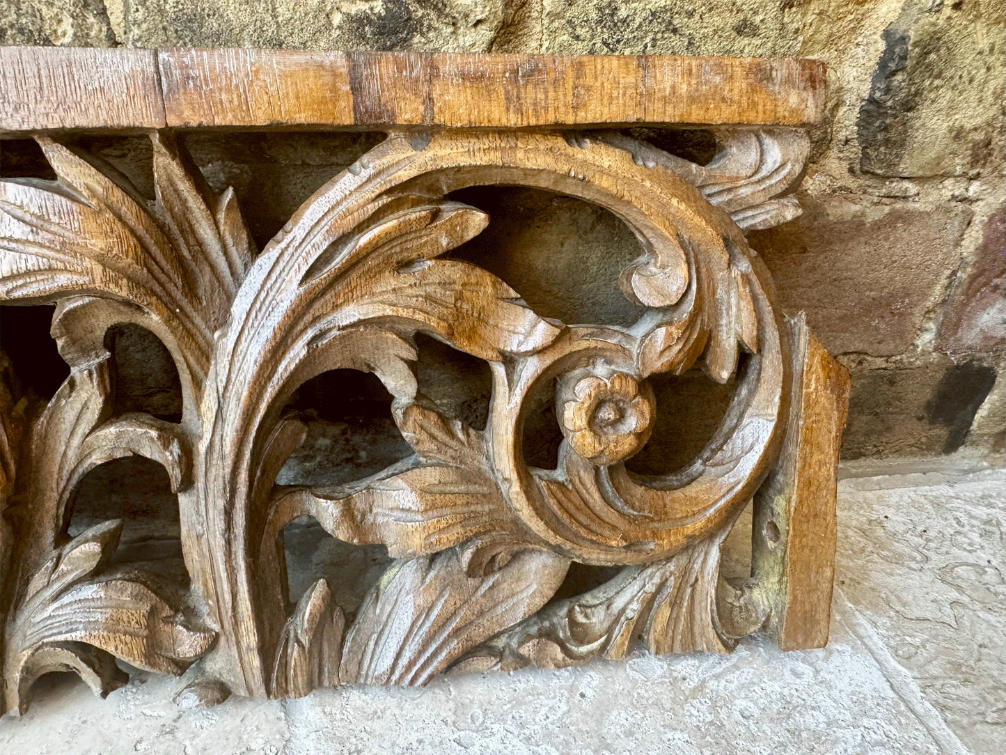 18th Century Deeply Carved French Wooden Panel