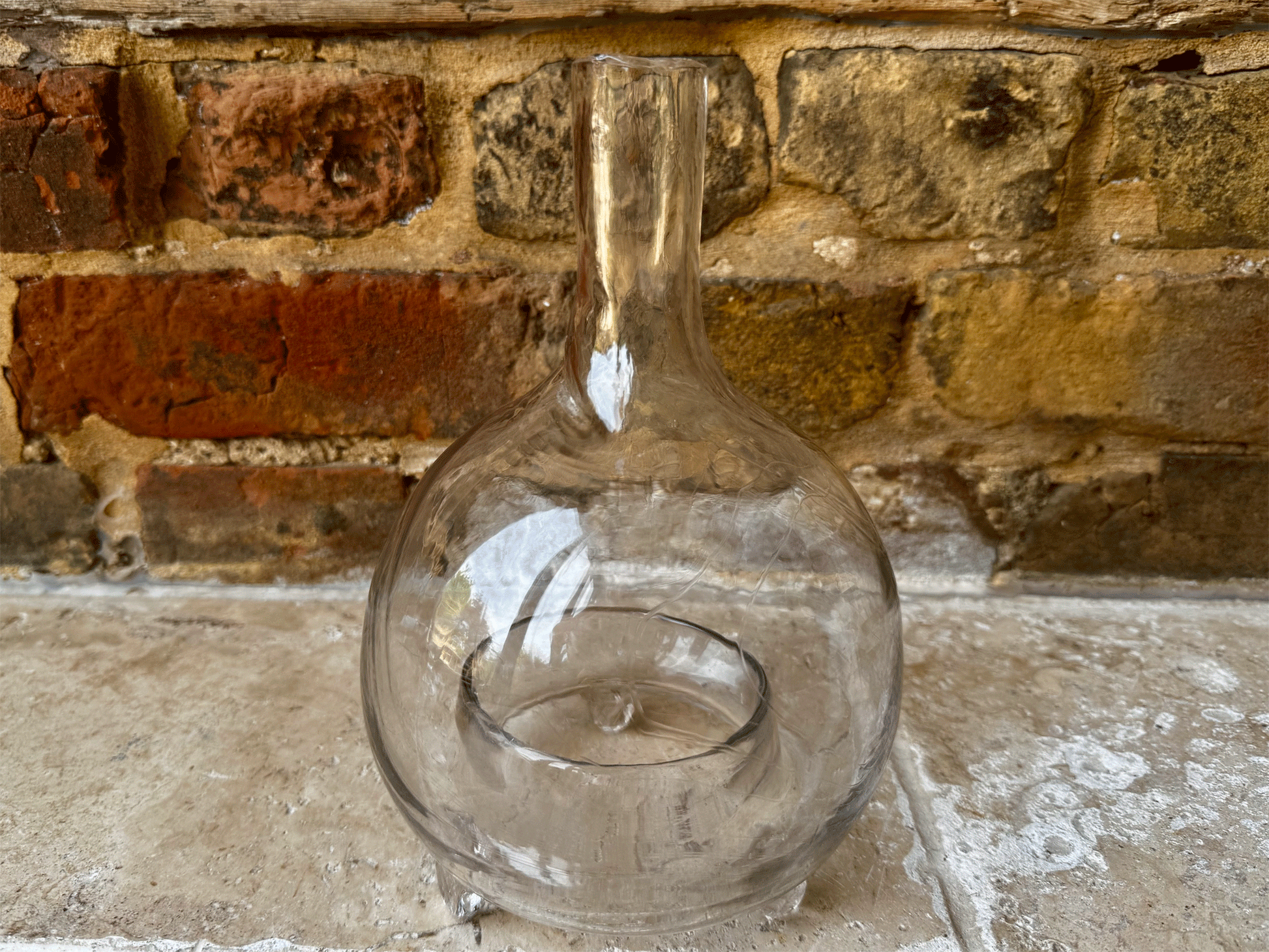 antique french 19th century rare tall hand blown glass fly catcher