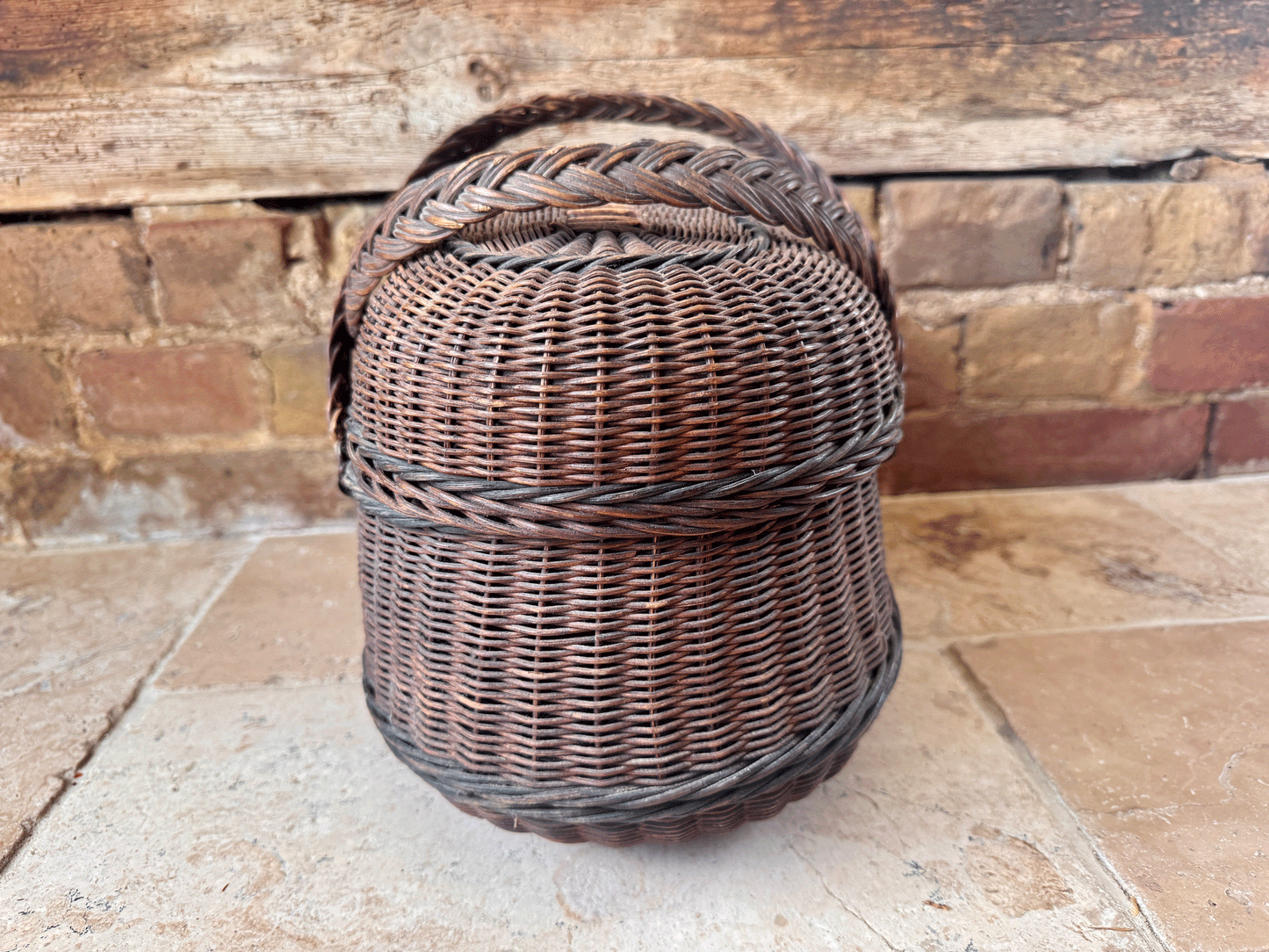 antique french extra large 19th century rustic fishing creel shopping bressan basket