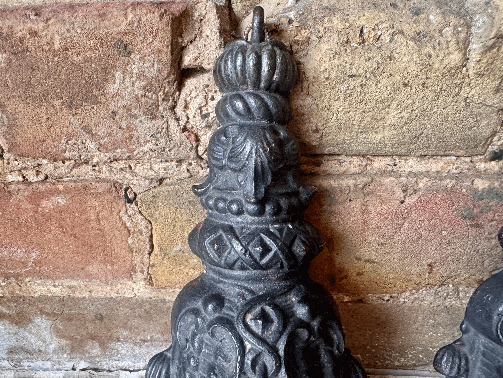 antique french decorative chateau large cast iron passementerie curtain weight