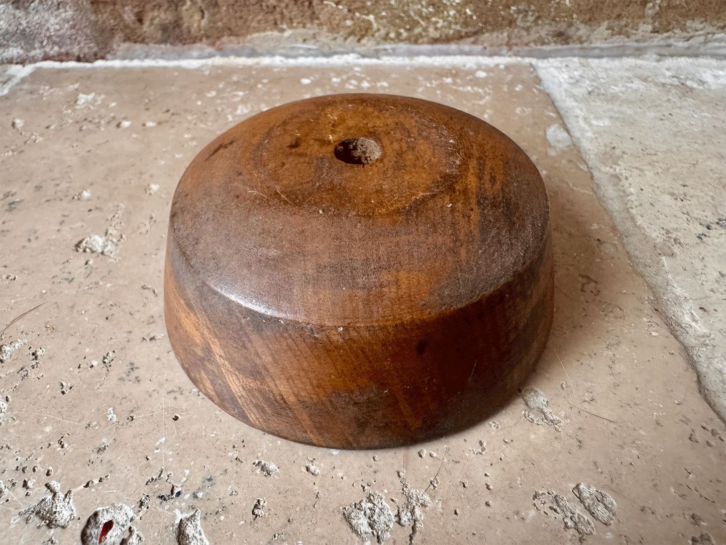 antique french carved wooden treen 19th century butter mould stamp floral flower