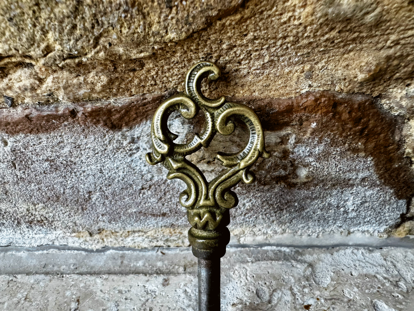 antique french decorative baroque style brass vintage skeleton key