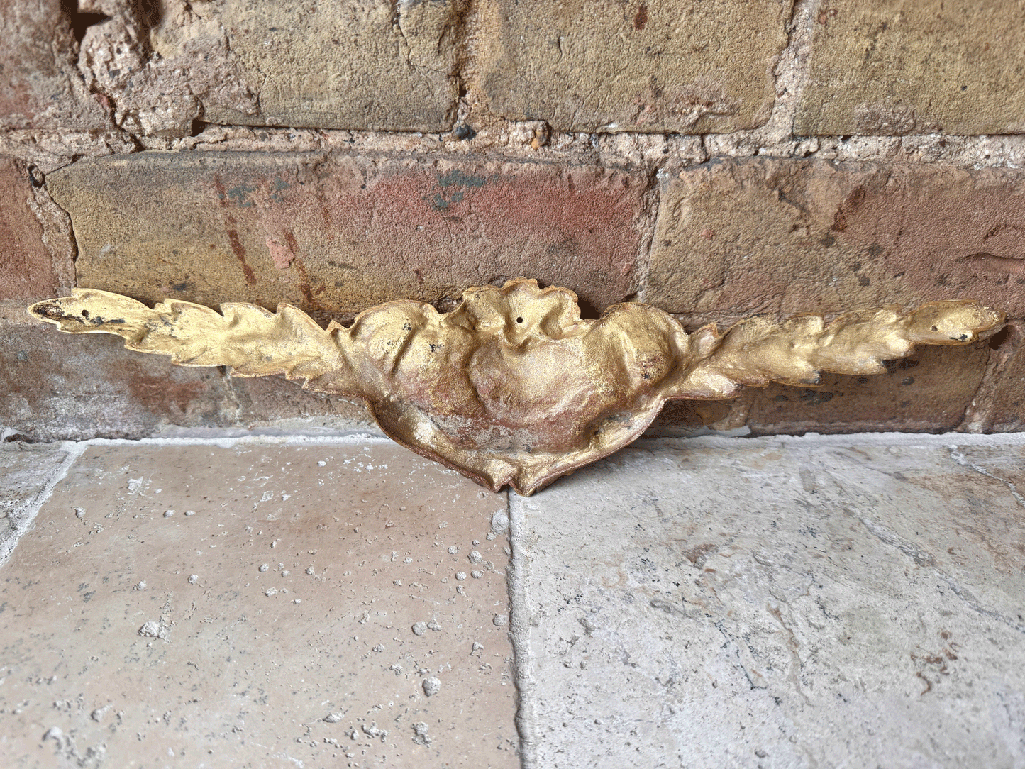 antique french gilded ormolu brass wall hanging plaque furniture pediment