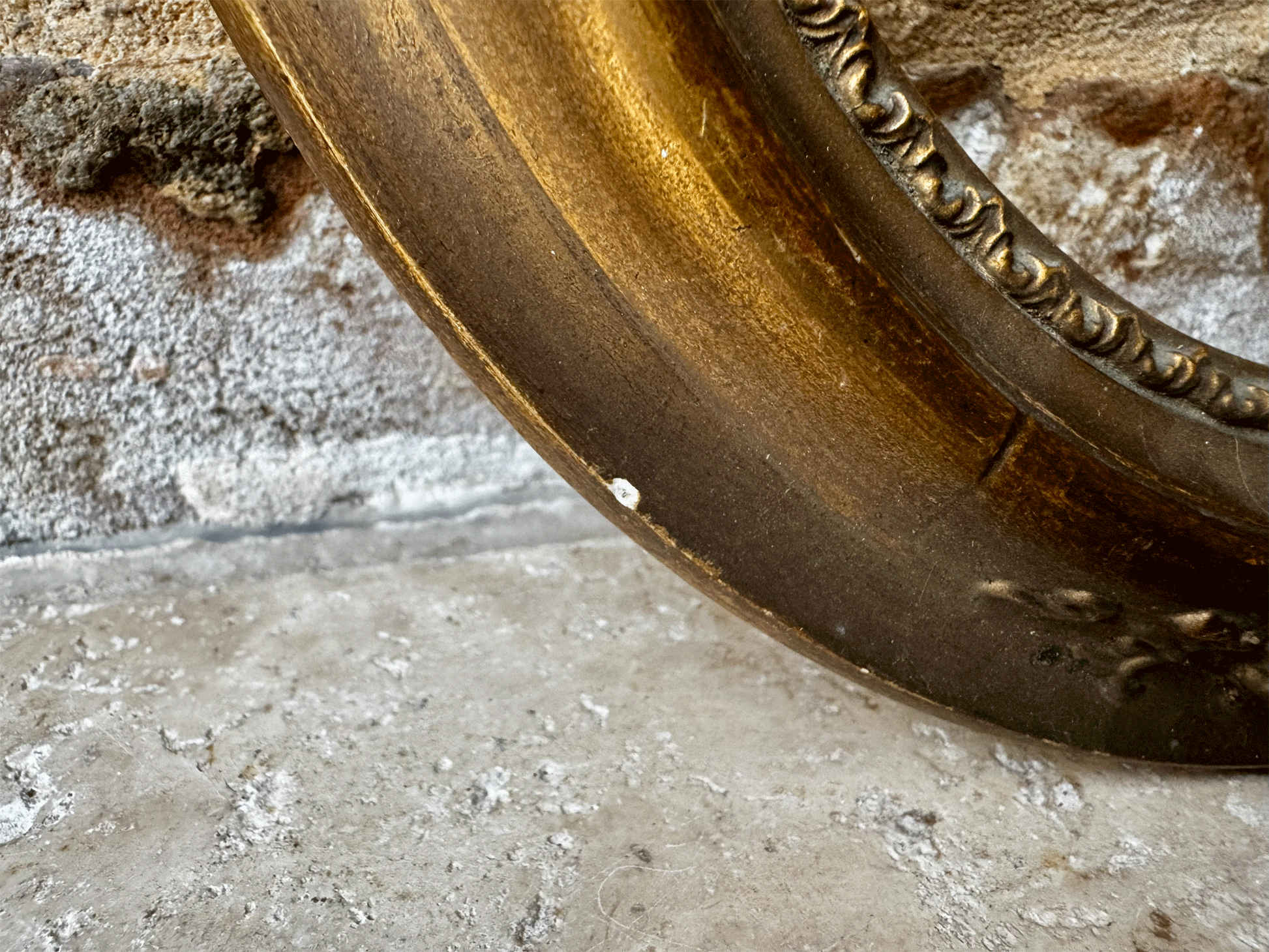 antique french carved gold gilt wooden oval frame