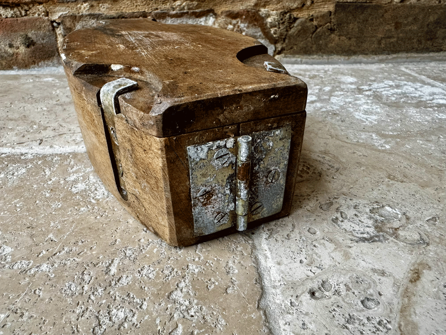 antique french carved wooden treen butter brick mould grazing cow