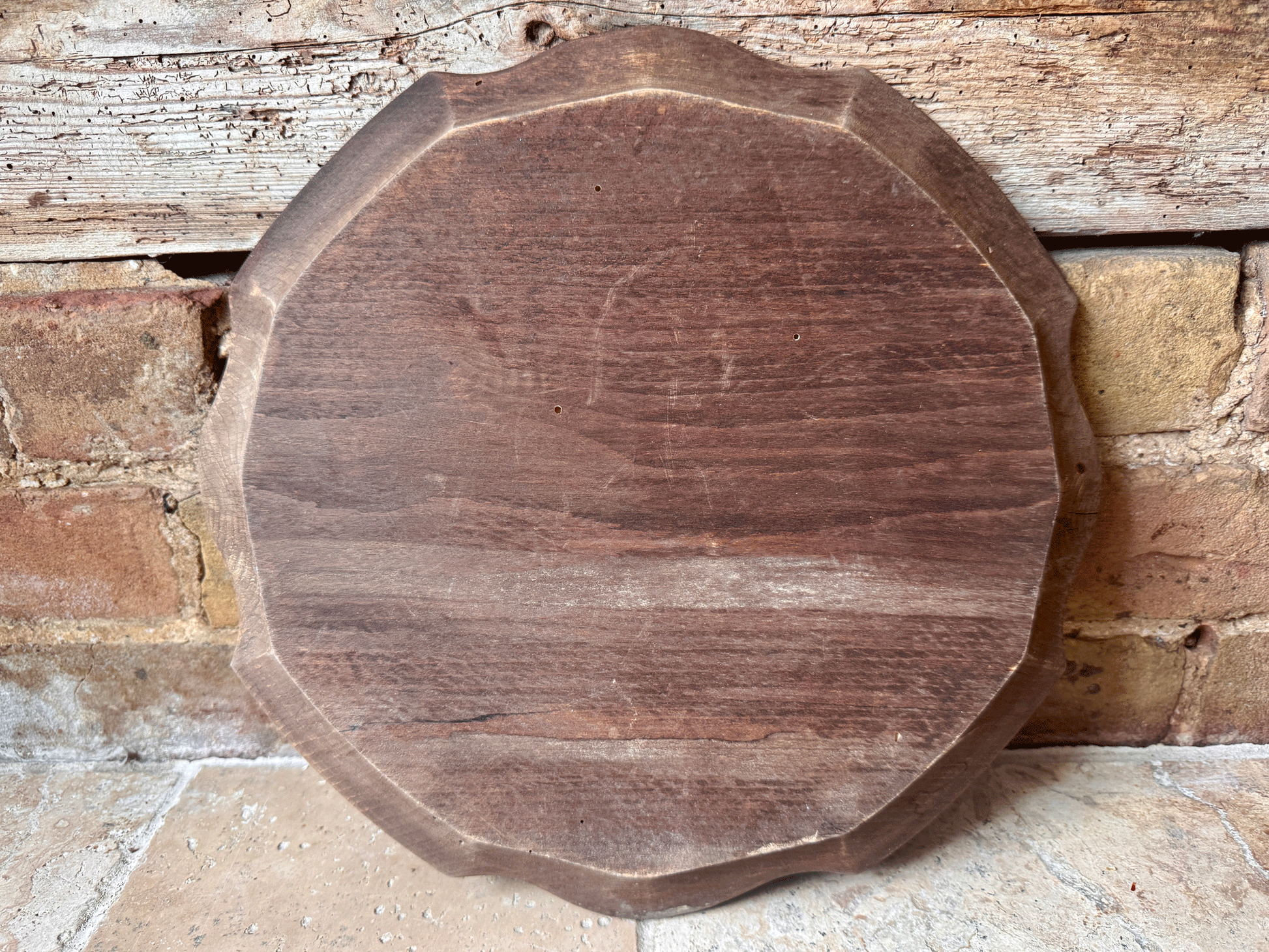 rustic antique french carved breadboard platter give us daily bread motto