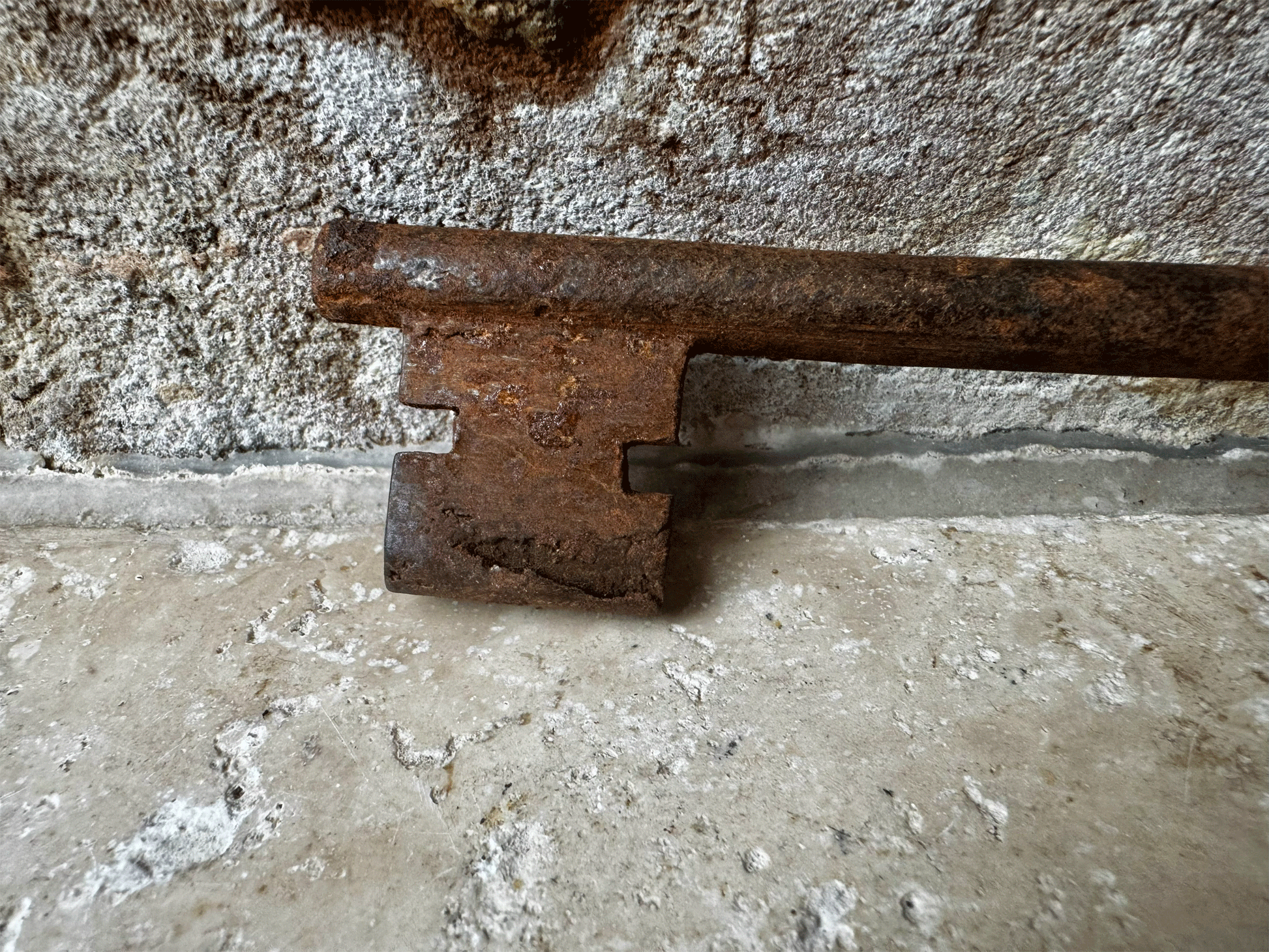 antique french large cast iron key vintage christmas decoration blue velvet ribbon