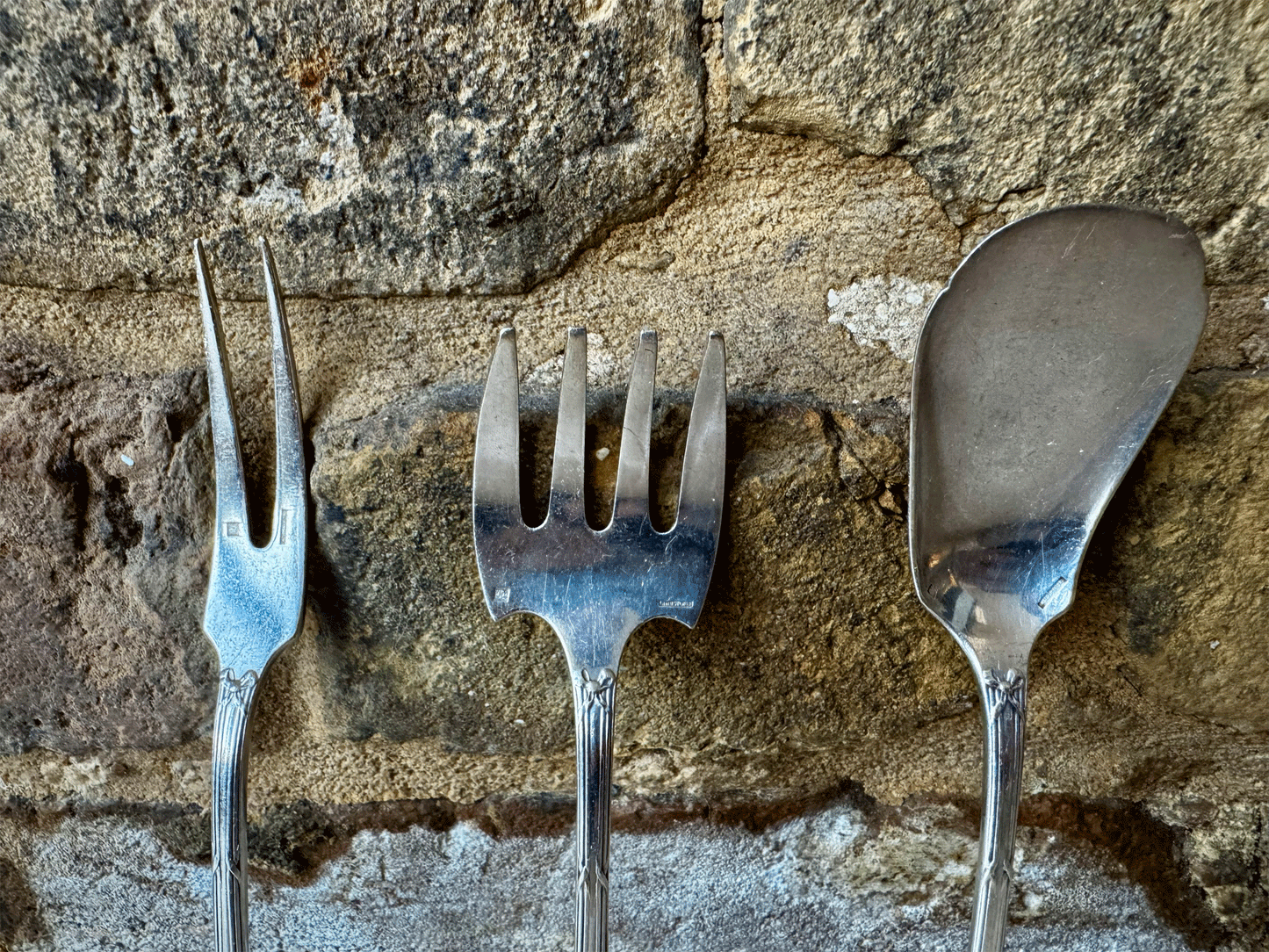 antique french charles christofle silver plated cutlery set pickle garnish fork sugar shovel