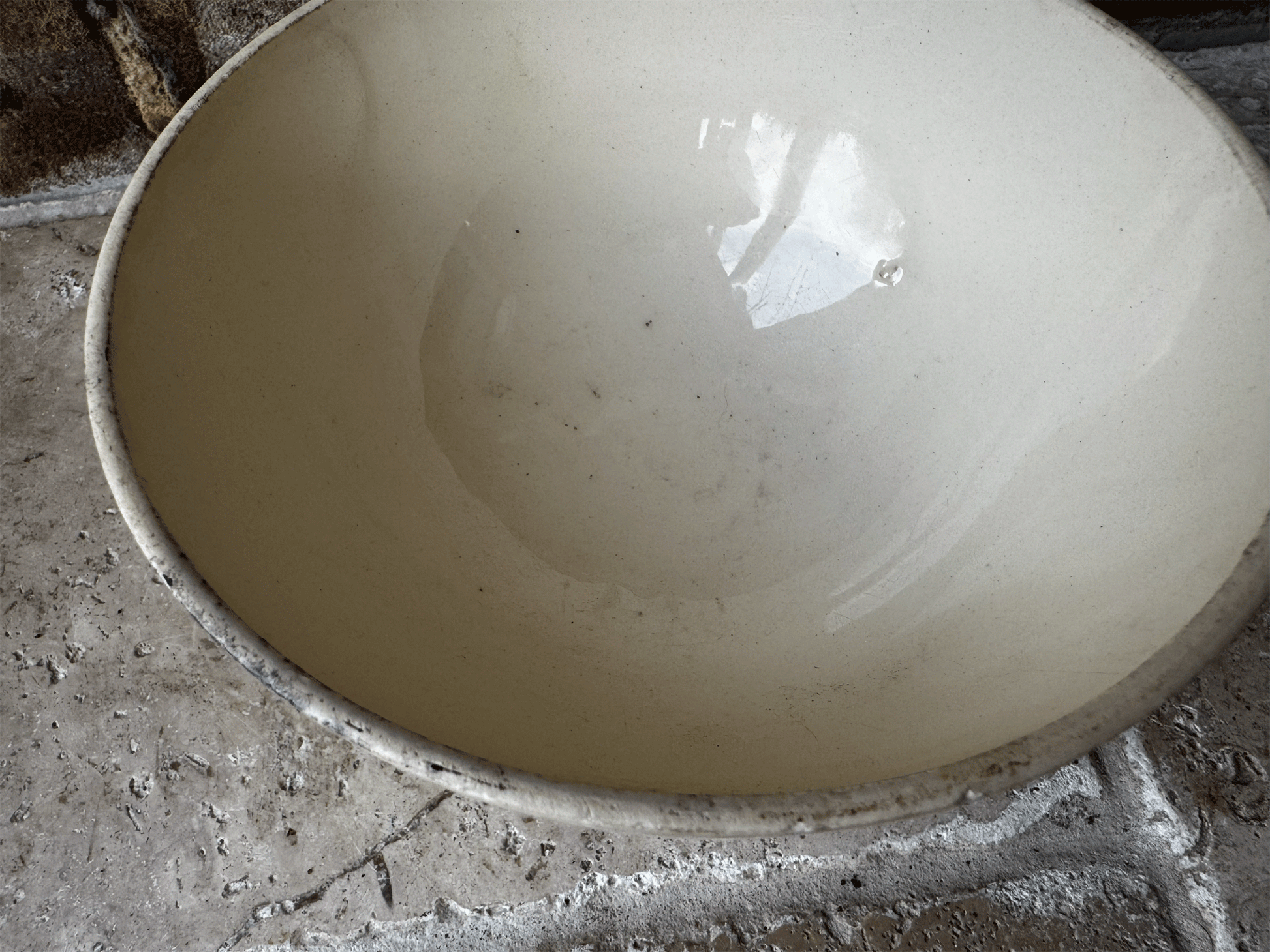 antique french moulin loups hamag cafe au lait coffee bowl terre de fer ironstone ribbed